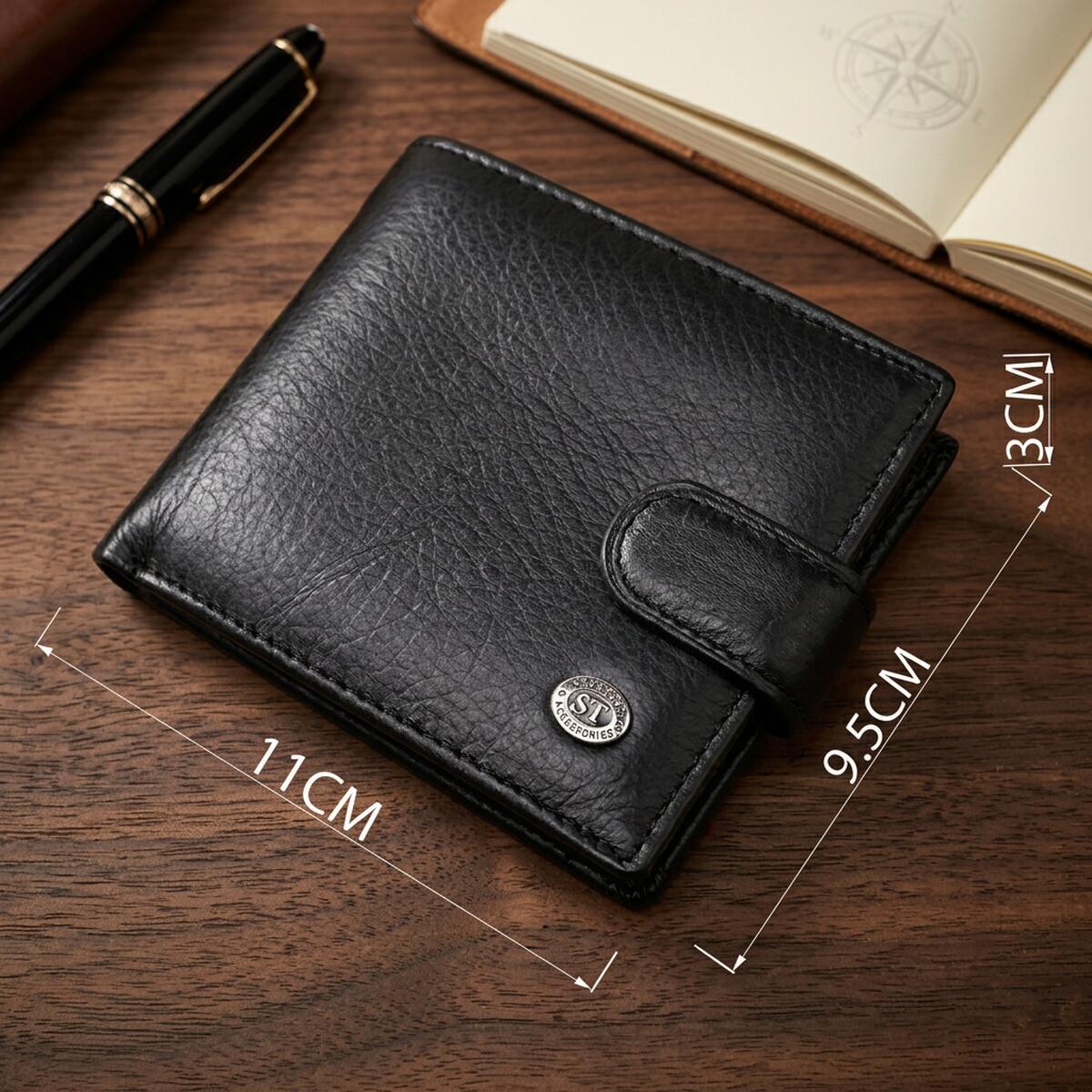 Гаманець чоловічий шкіряний St Leather 18308 чорний фото15