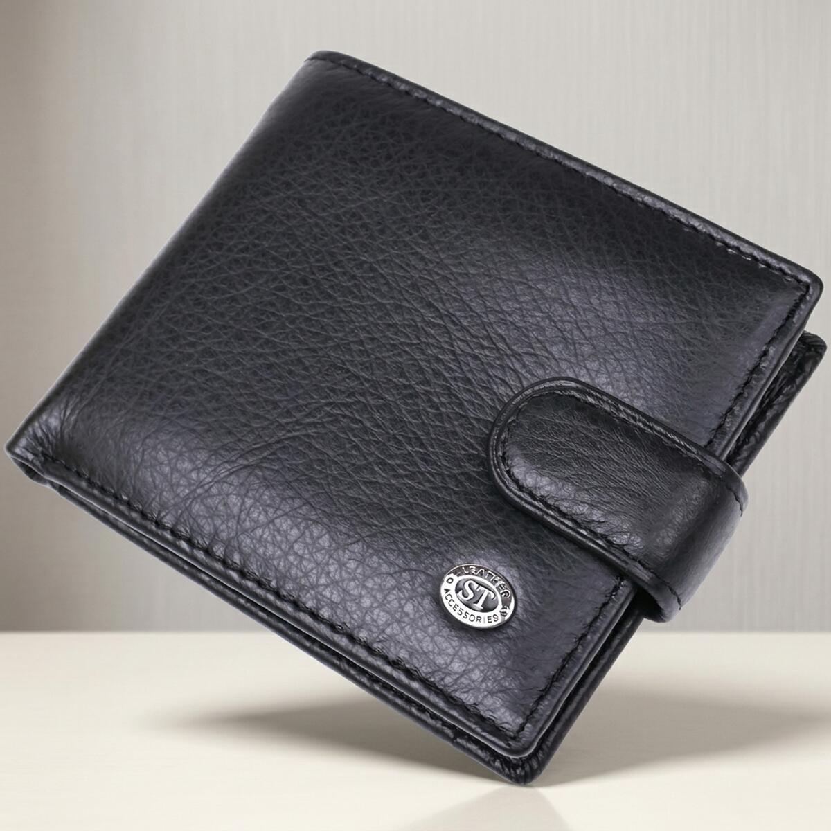 Гаманець чоловічий шкіряний St Leather 18308 чорний фото17