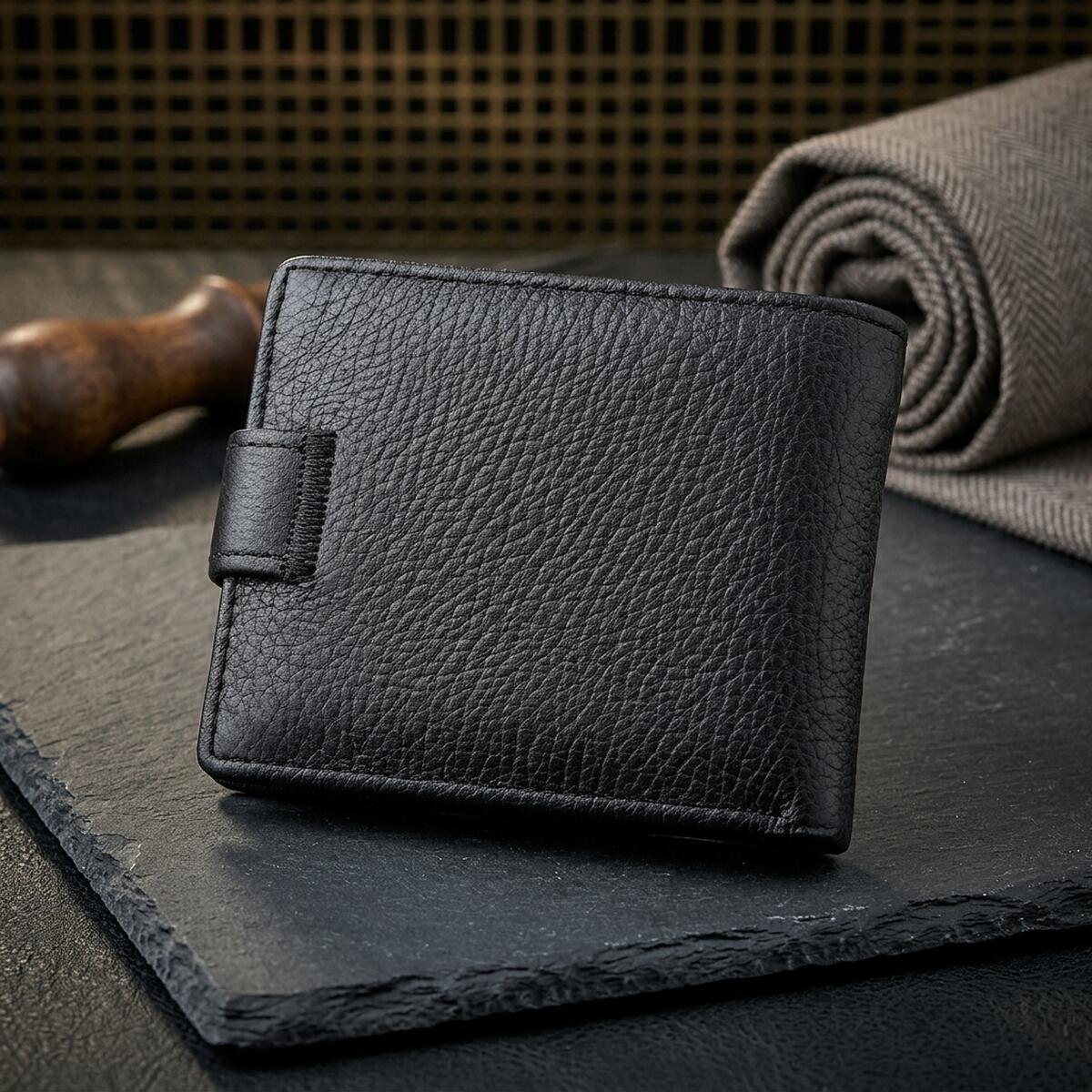 Гаманець чоловічий шкіряний St Leather 18316 чорний фото4
