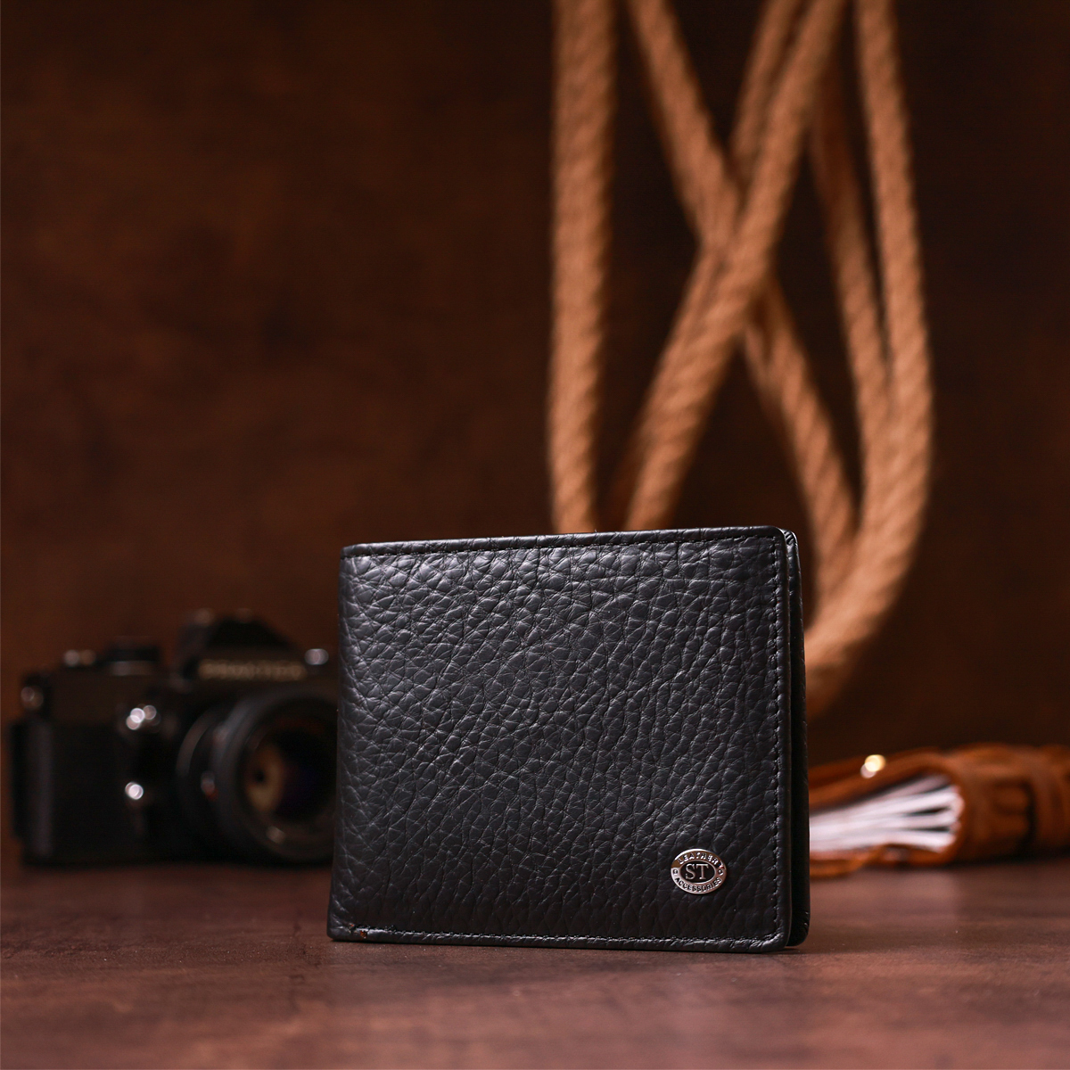 Гаманець чоловічий шкіряний St Leather 18319 чорний фото8