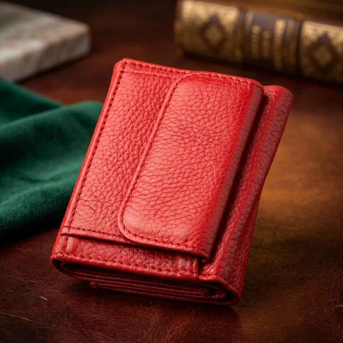 Гаманець жіночий шкіряний St Leather 18323 червоний фото4