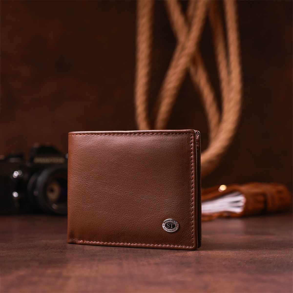 Кошелек мужкой кожаный St Leather 18353 коричневый фото12