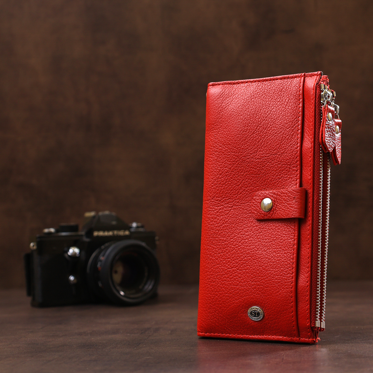 Кошелек женский кожаный St Leather 18381 красный фото11