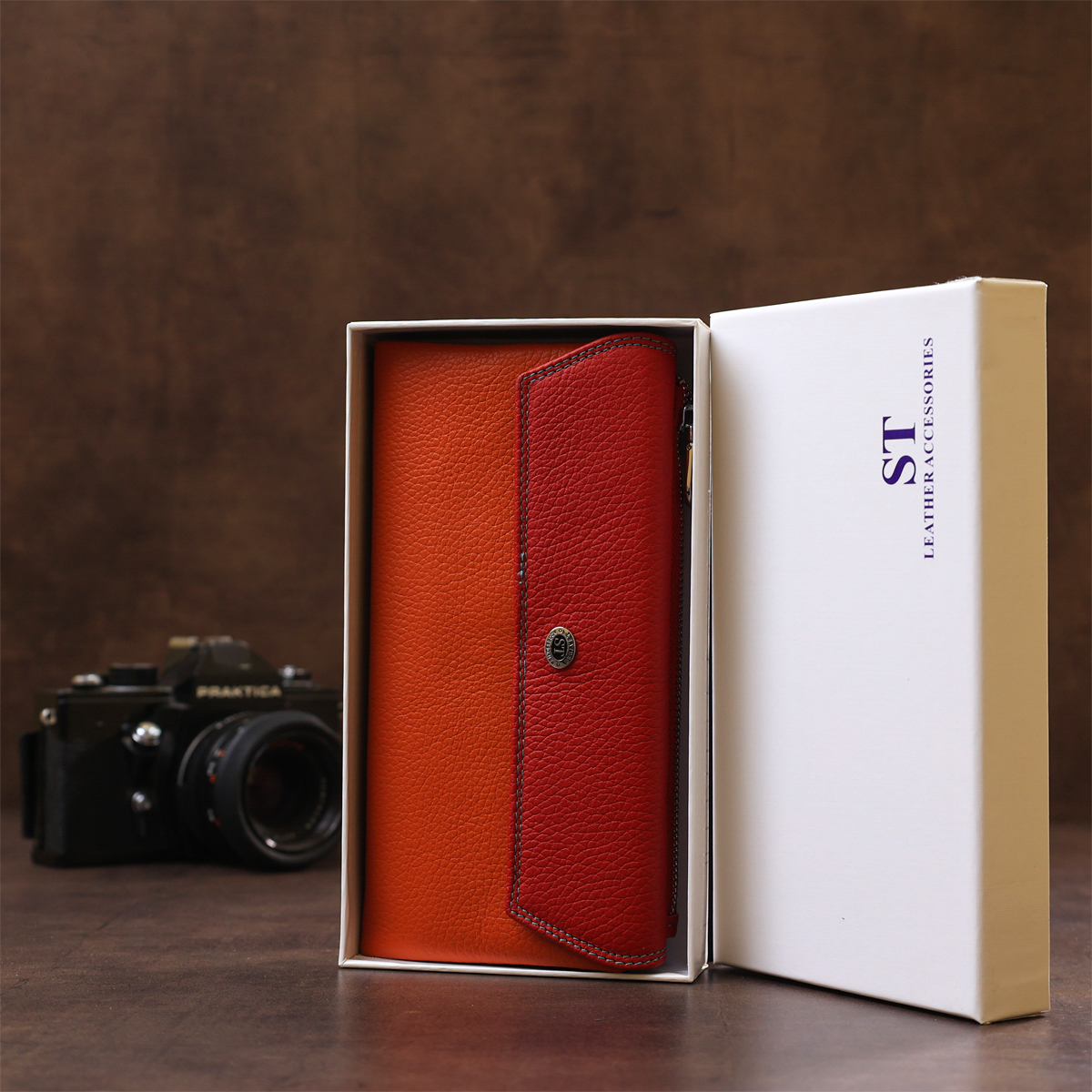 Гаманець жіночий шкіряний St Leather 18406 червоний фото13