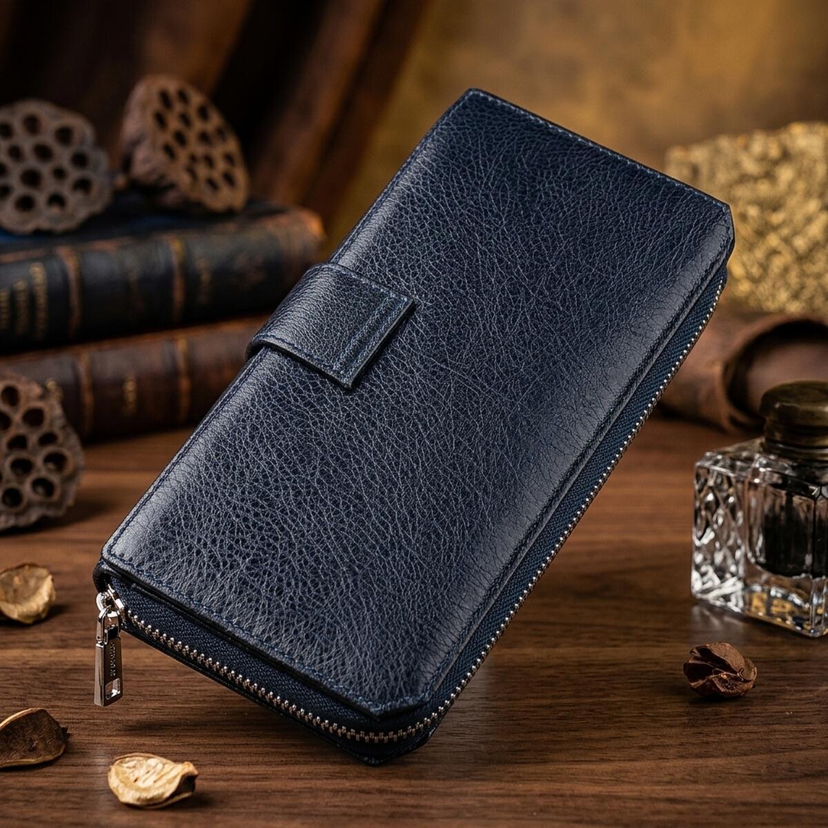 Кошелек мужкой кожаный St Leather 18454 синий фото3