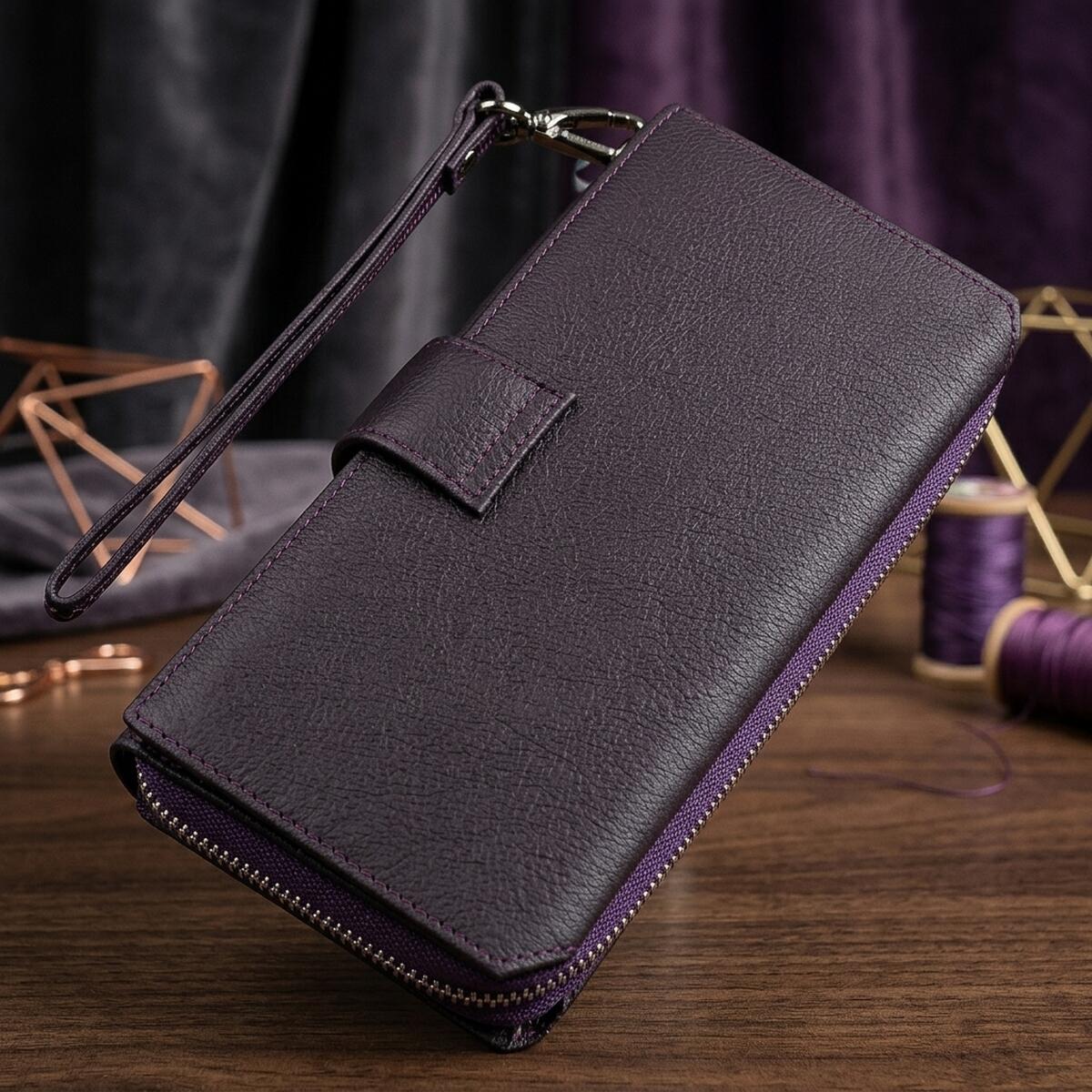 Гаманець жіночий шкіряний St Leather 18455 фіолетовий фото4