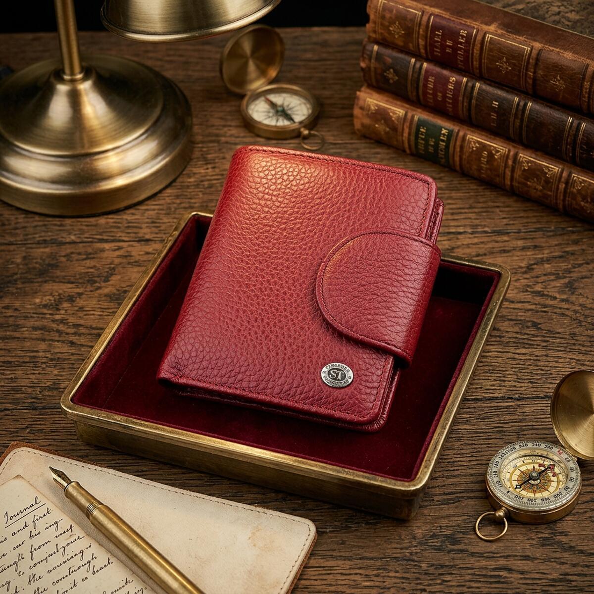 Гаманець жіночий шкіряний St Leather 18499 червоний фото12