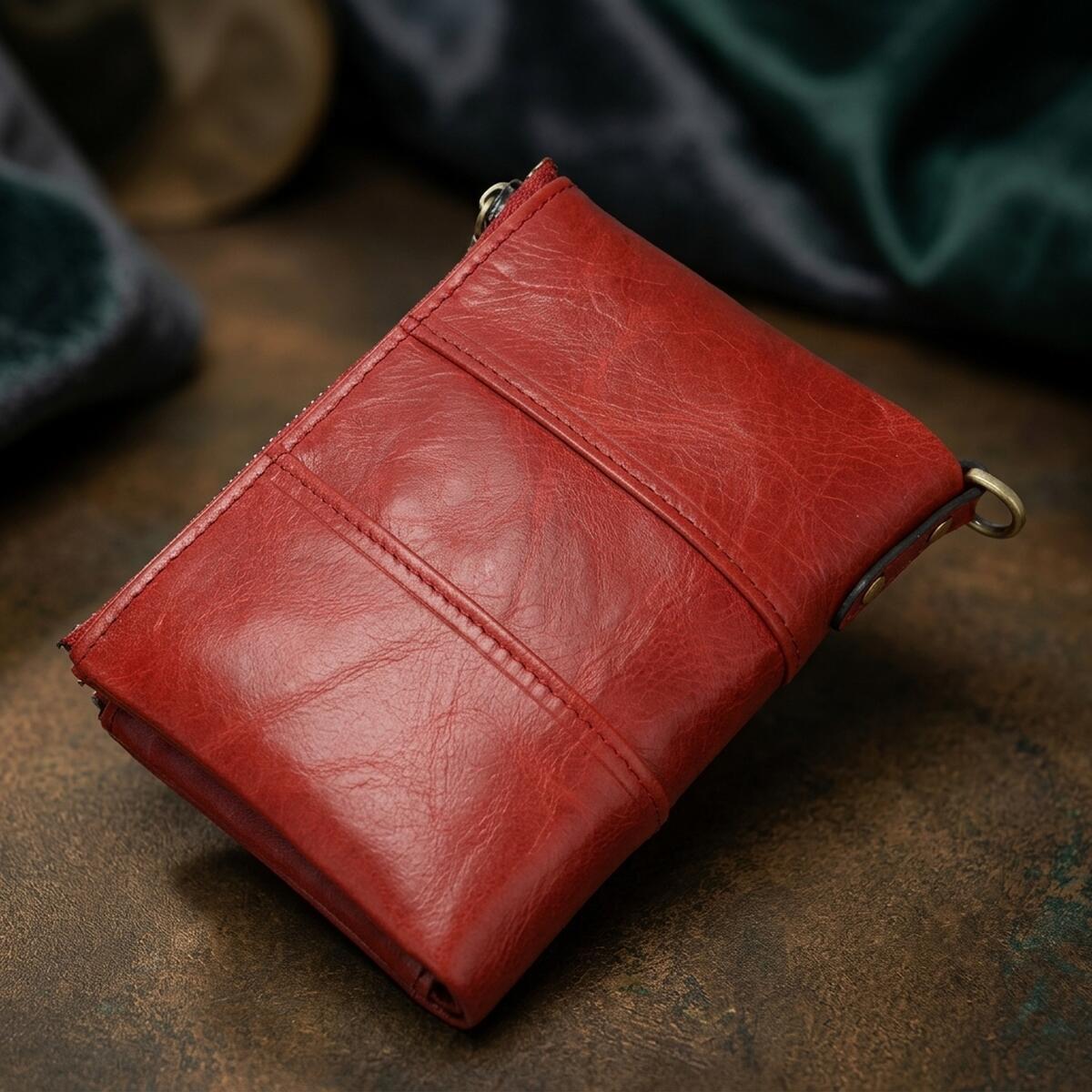 Кошелек женский кожаный Vintage 14680 красный фото4