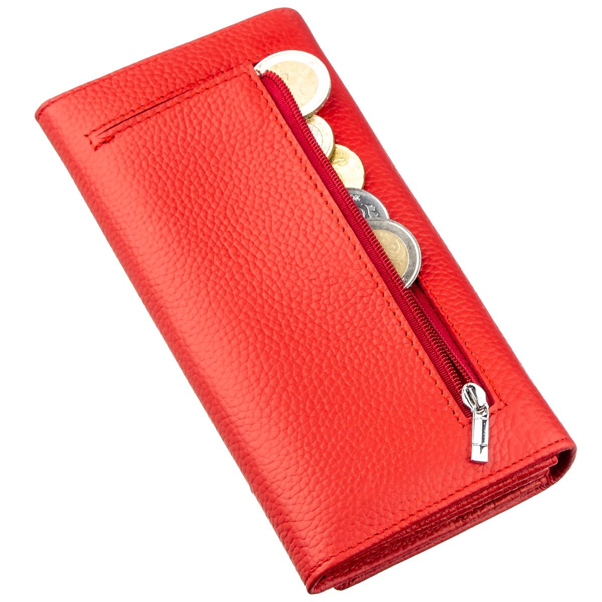 Кошелек женский кожаный St Leather 18858 красный фото11