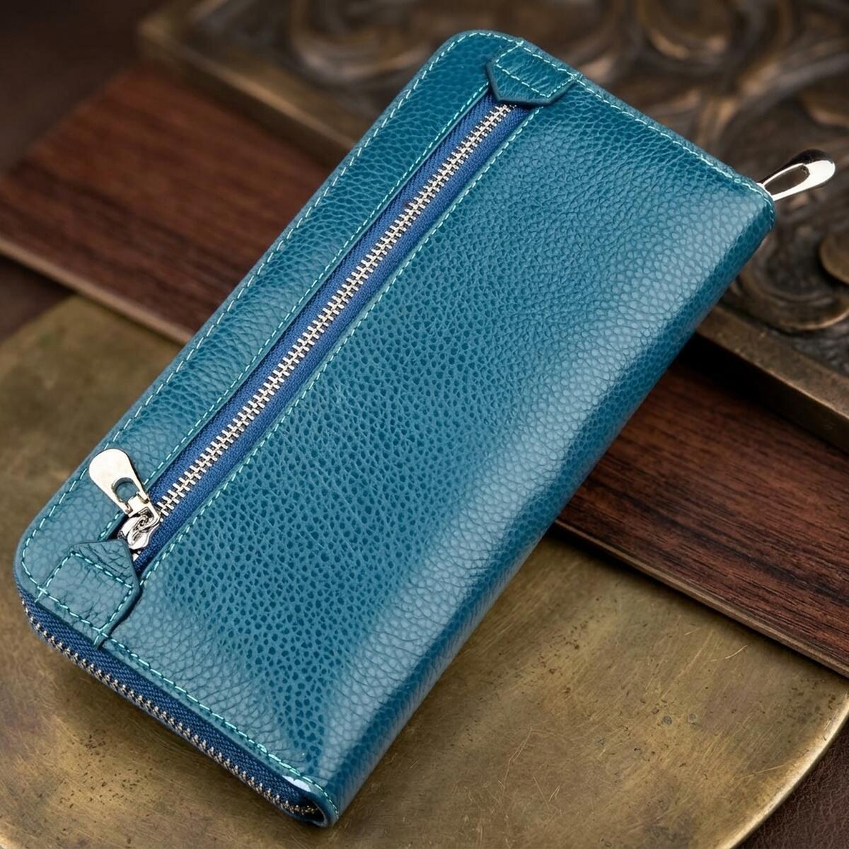 Кошелек женский кожаный St Leather 18861 голубой фото4