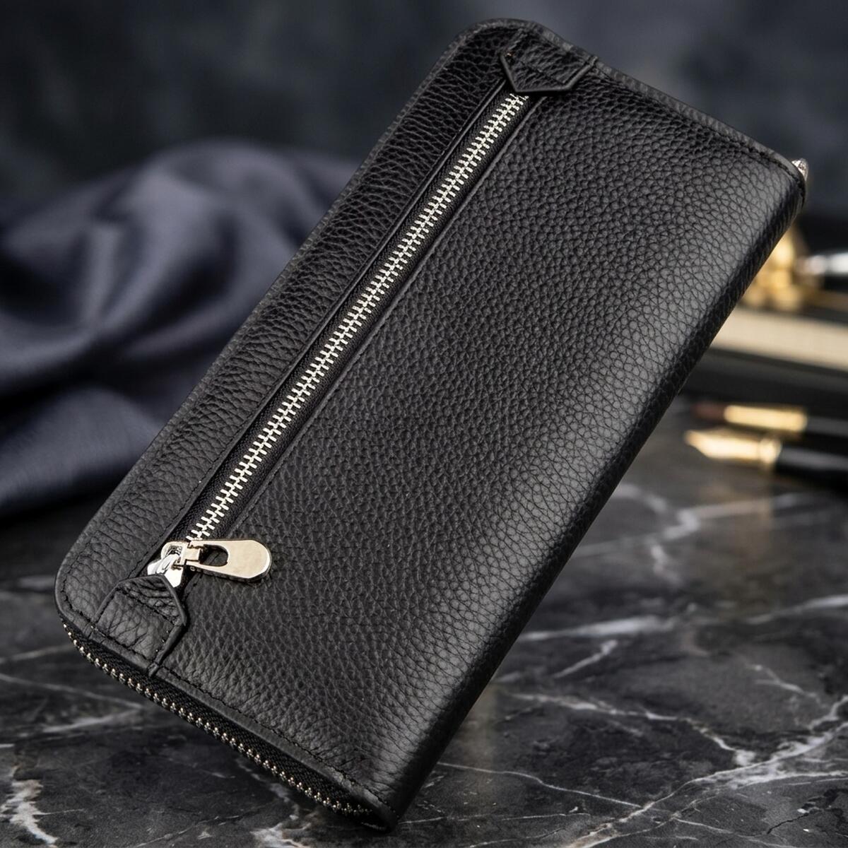 Кошелек женский кожаный St Leather 18863 черный фото4