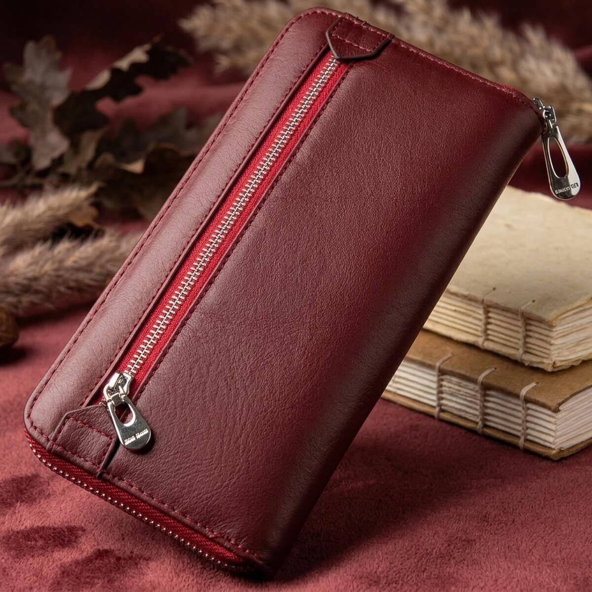 Кошелек женский кожаный St Leather 18865 красный фото3