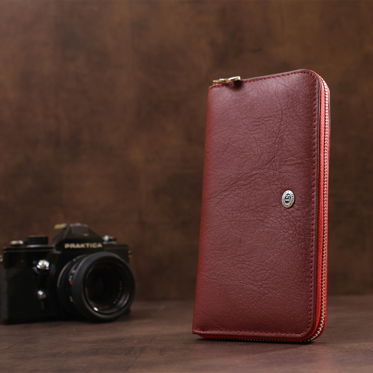 Кошелек женский кожаный St Leather 18865 красный фото11
