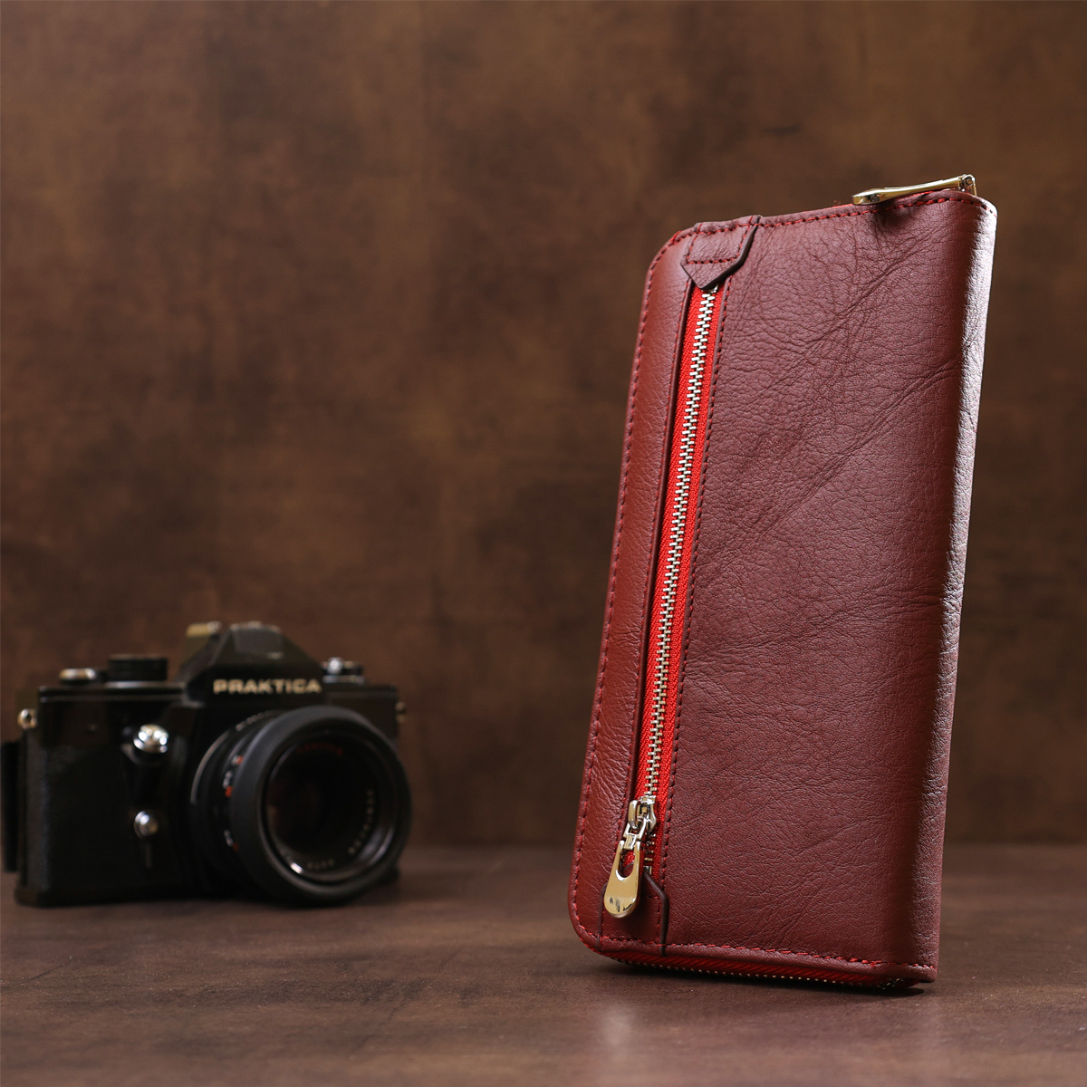 Кошелек женский кожаный St Leather 18865 красный фото12