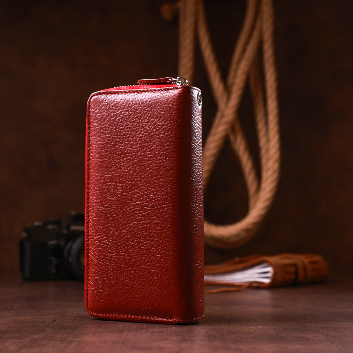 Кошелек женский кожаный St Leather 18868 красный фото16