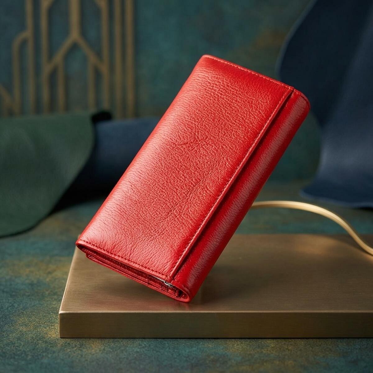 Кошелек женский кожаный St Leather 18875 красный фото4