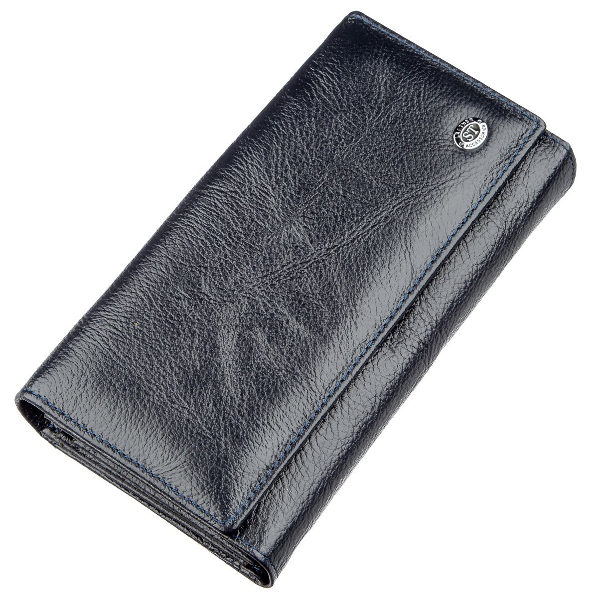 Кошелек женский кожаный St Leather 18880 серо-синий фото5