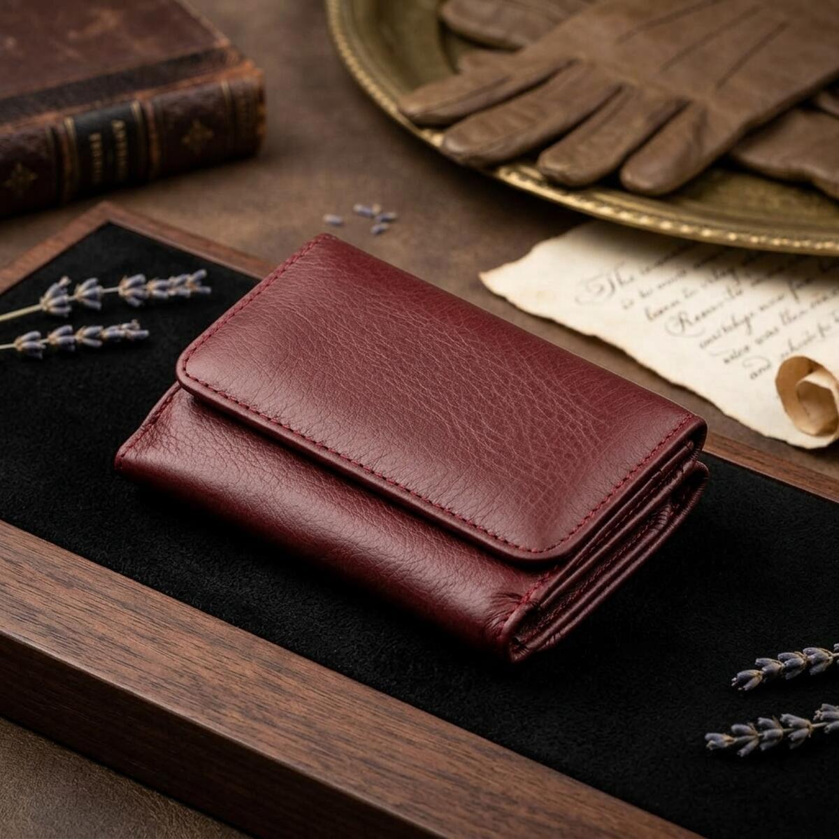 Кошелек женский кожаный St Leather 18885 темно-красный фото4