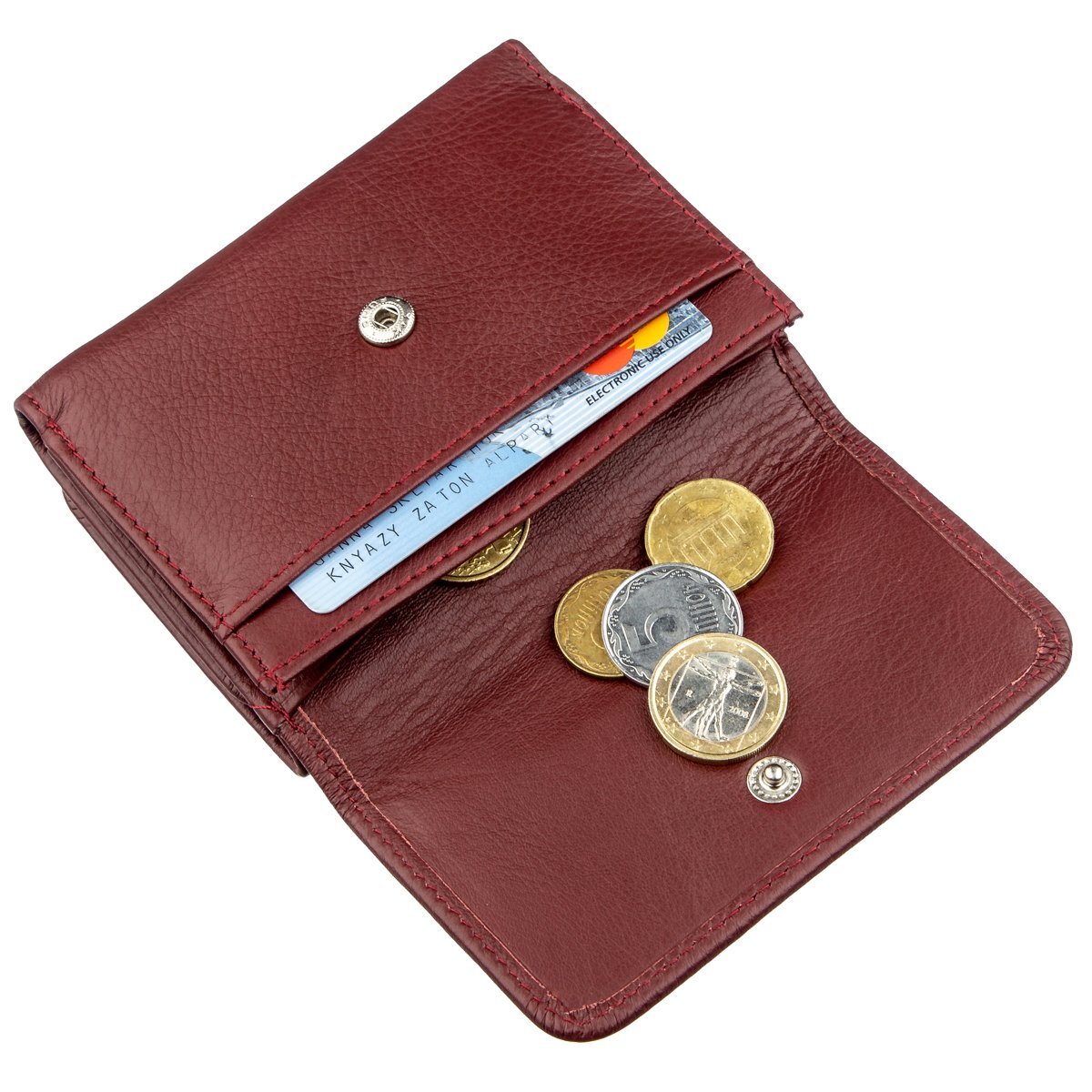 Кошелек женский кожаный St Leather 18885 темно-красный фото11