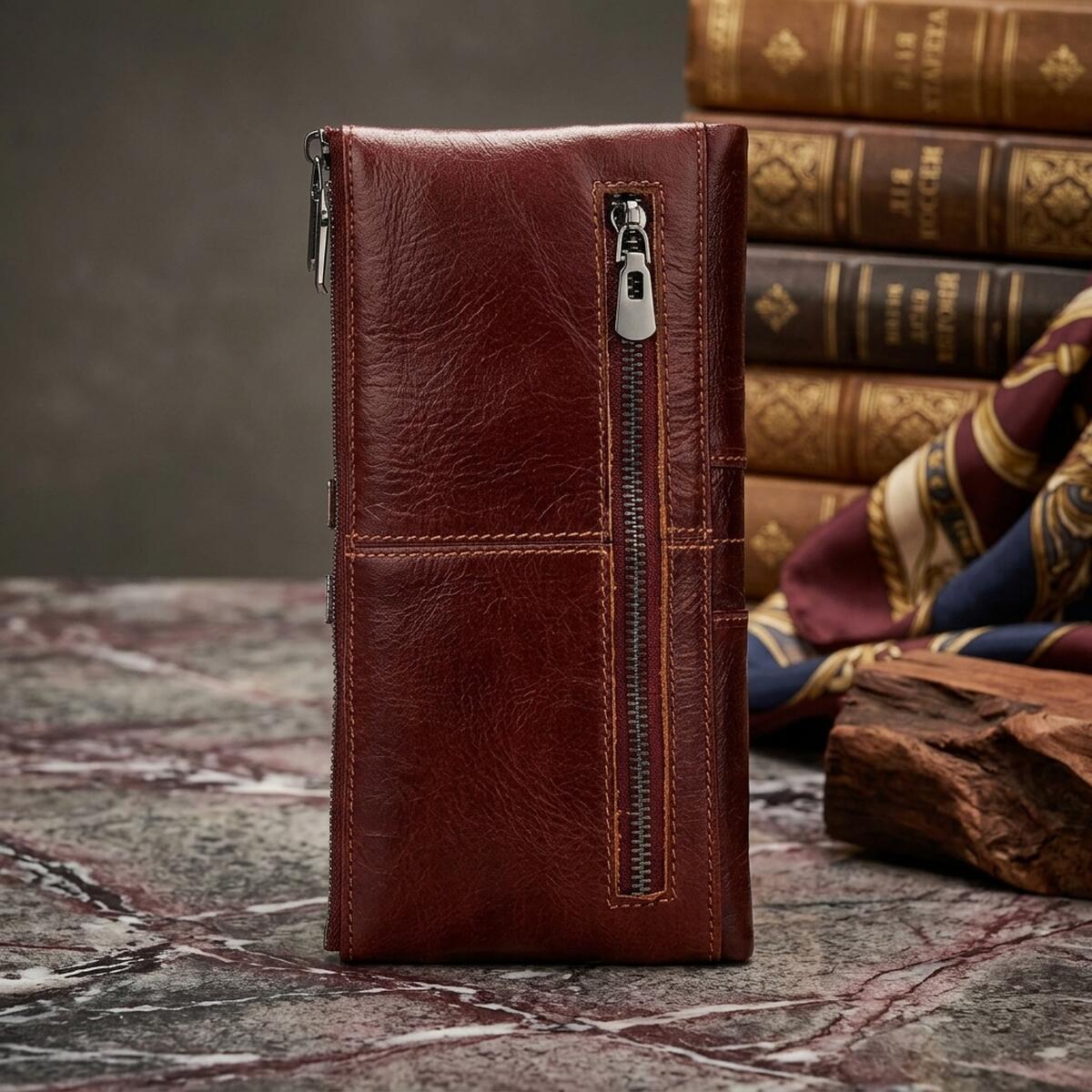 Кошелек женский кожаный Vintage 14906 бордовый фото4