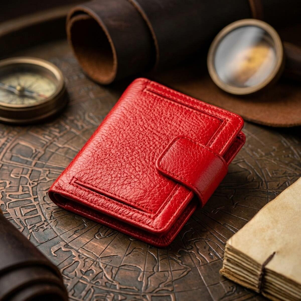 Гаманець жіночий шкіряний St Leather 18923 червоний фото4