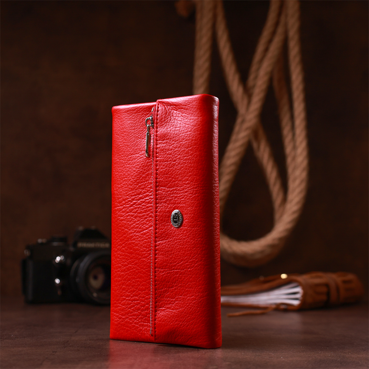 Кошелек женский кожаный St Leather 19256 красный фото7