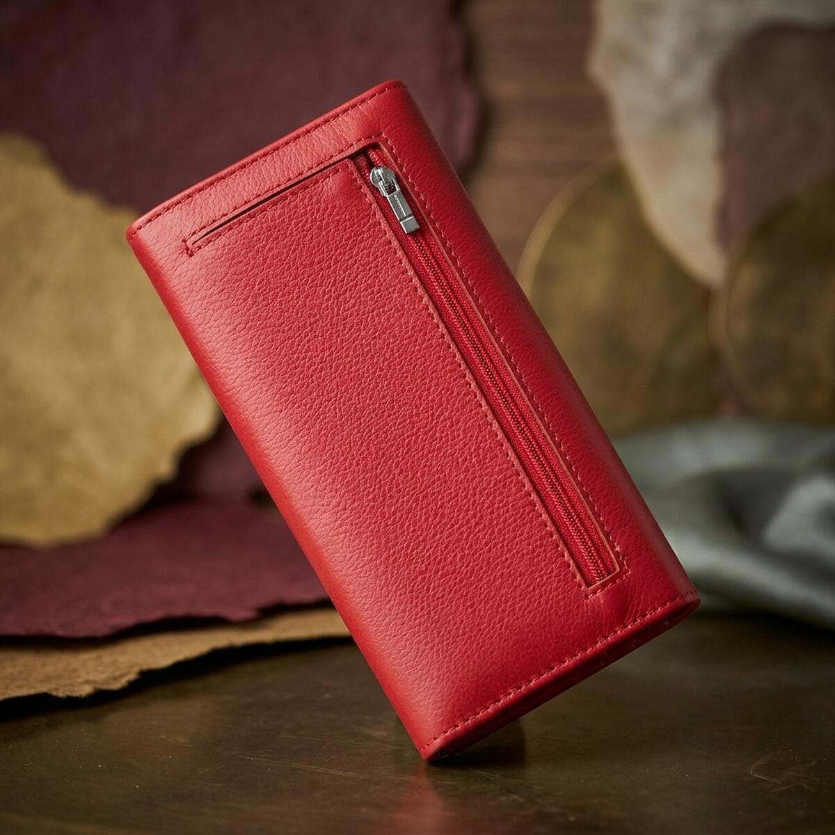 Кошелек женский кожаный St Leather 19259 красный фото4