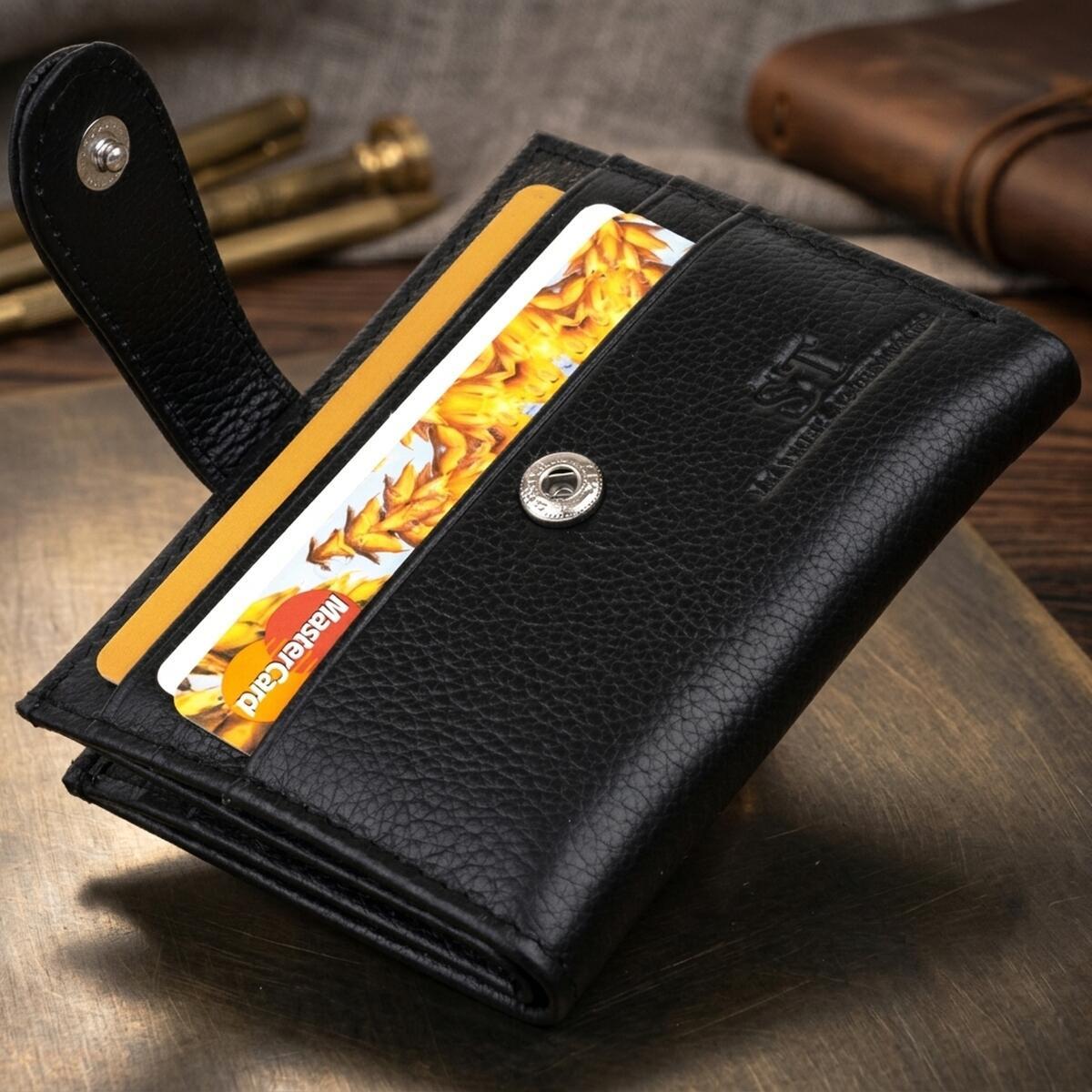 Кошелек кожаный St Leather 19315 черный фото3