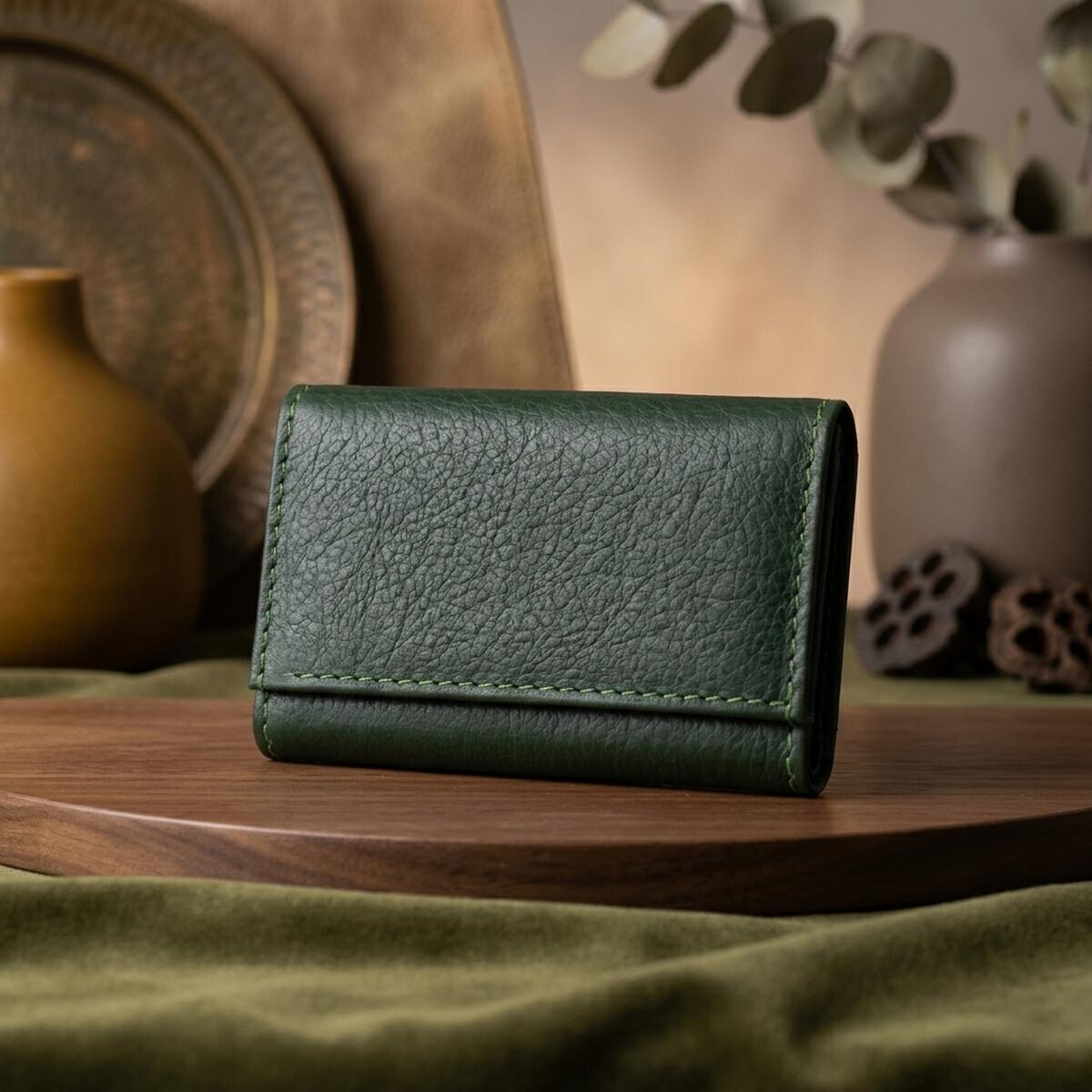 Кошелек кожаный St Leather 19320 зеленый фото4