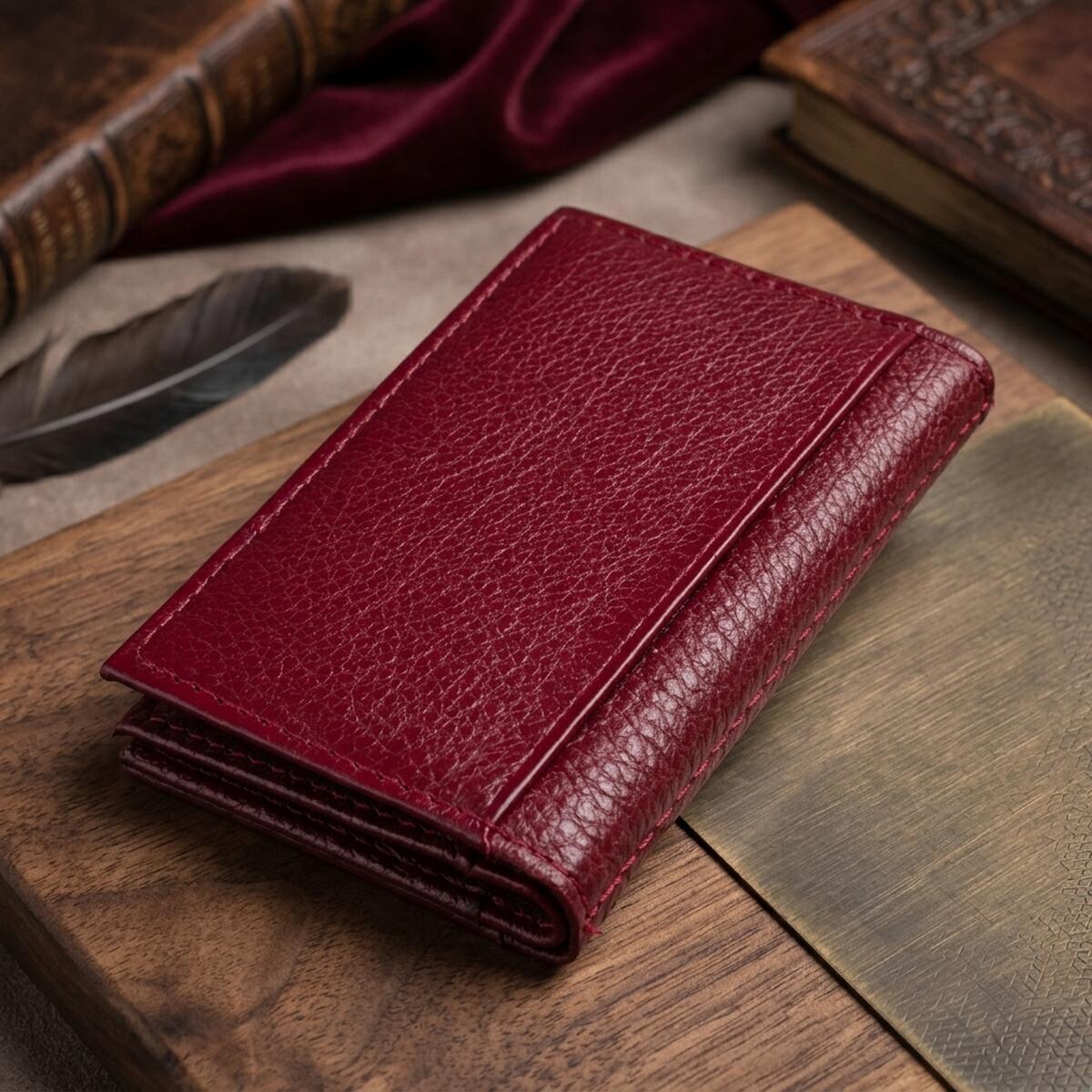 Кошелек женский кожаный St Leather 19322 бордовый фото4