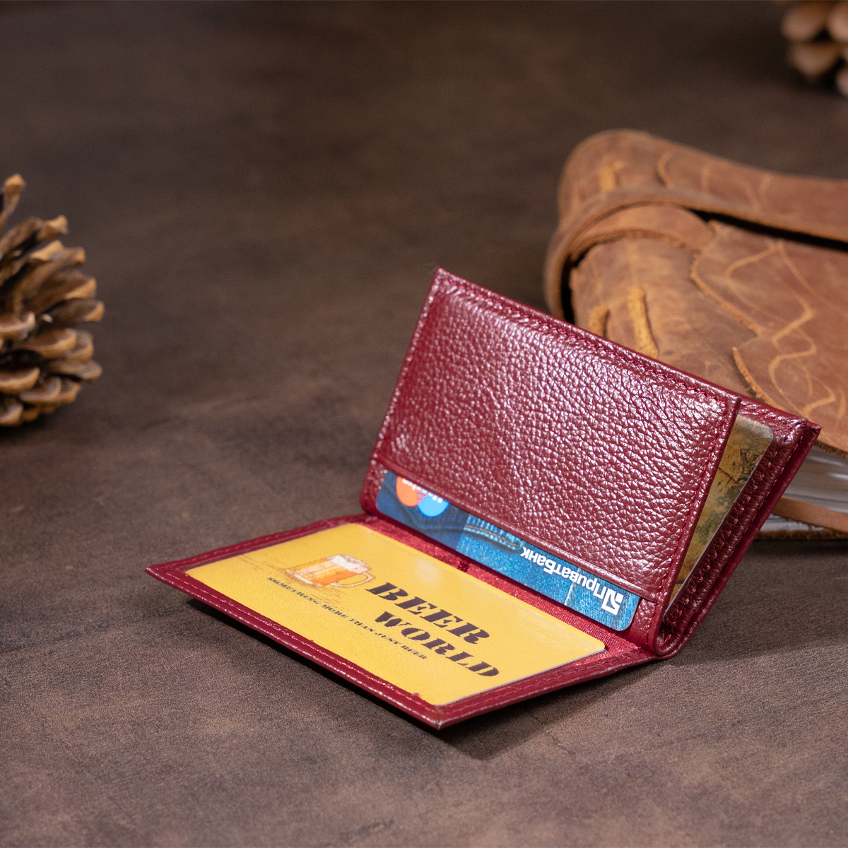Кошелек женский кожаный St Leather 19322 бордовый фото17