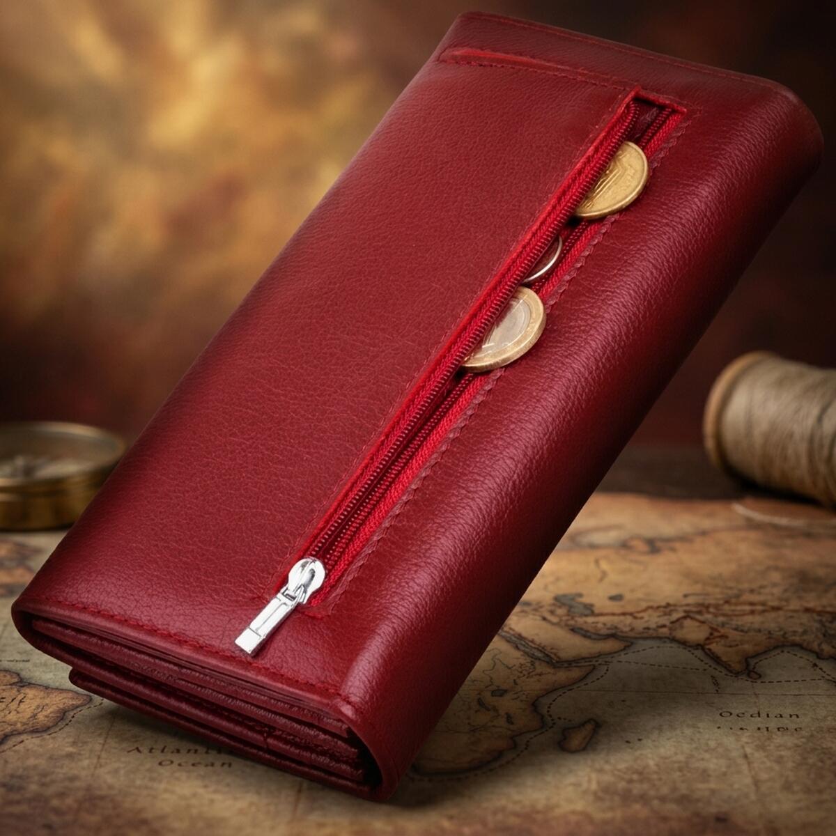 Кошелек женский кожаный St Leather 19339 бордовый фото3