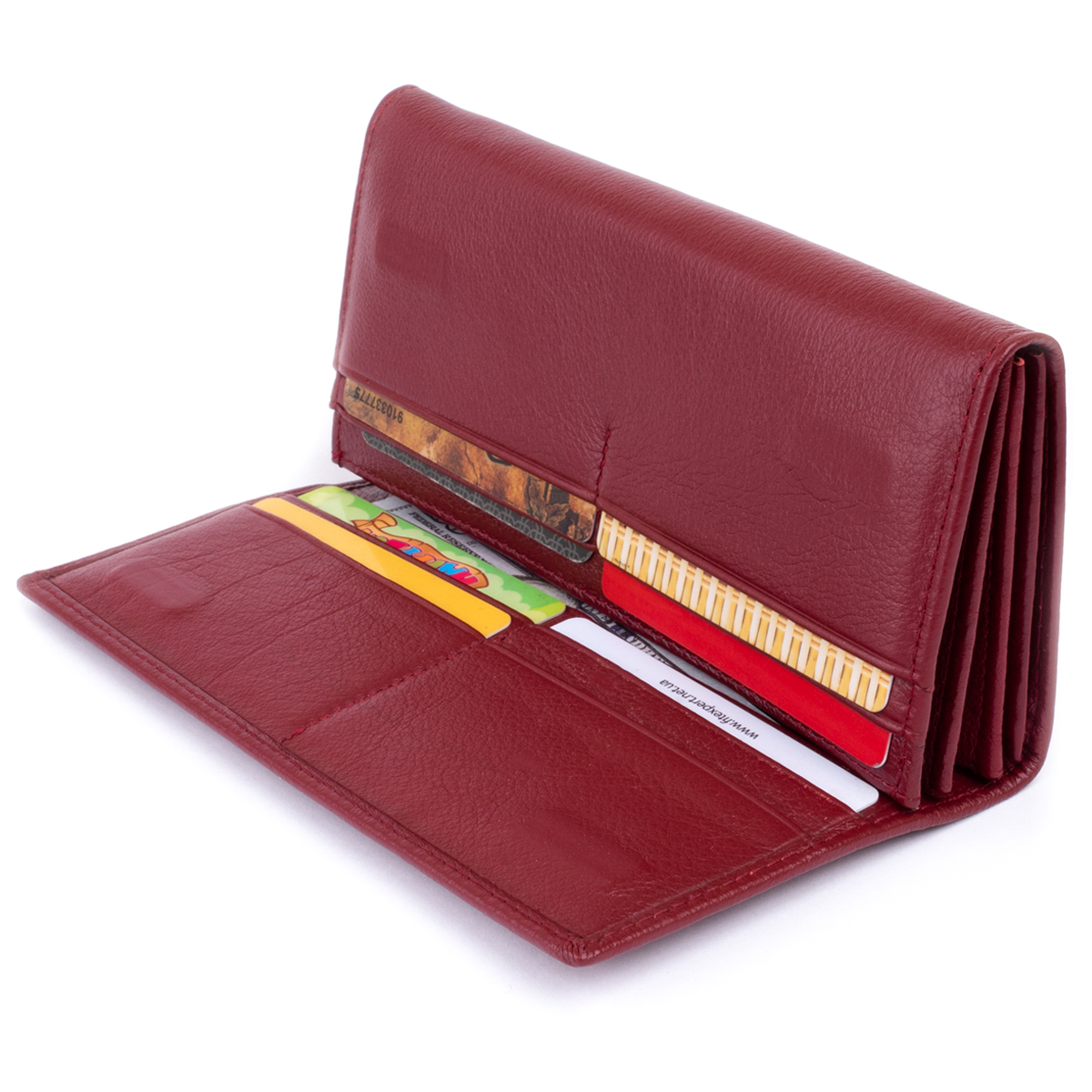 Кошелек женский кожаный St Leather 19339 бордовый фото8