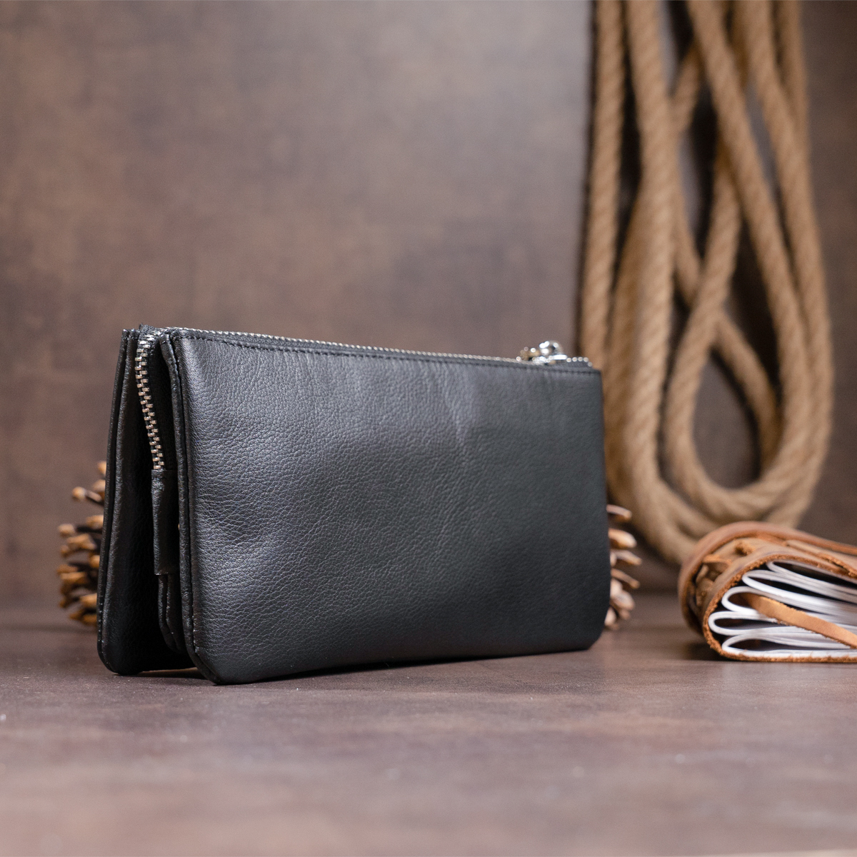 Гаманець жіночий шкіряний St Leather 19246 чорний фото14