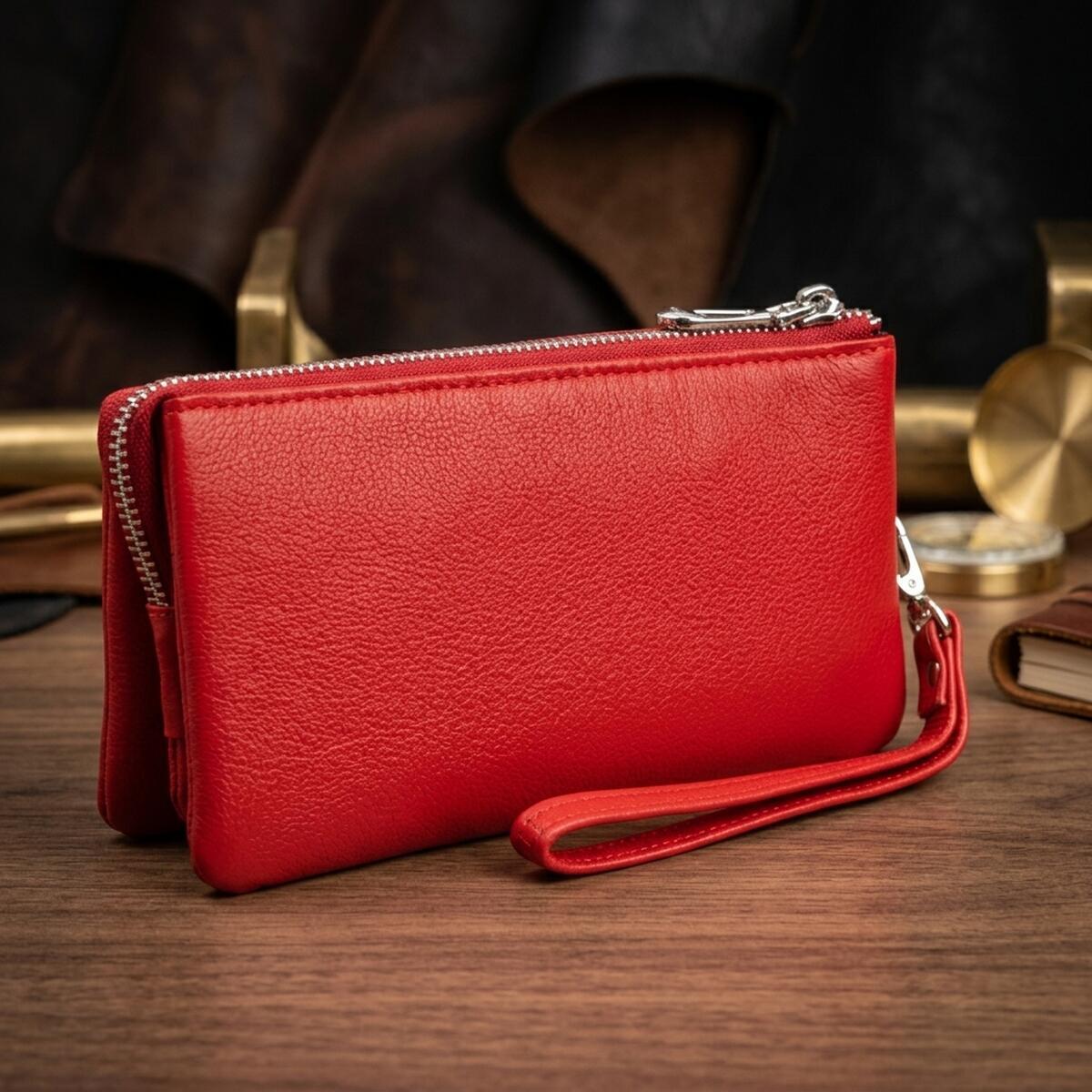 Кошелек женский кожаный St Leather 19347 красный фото4