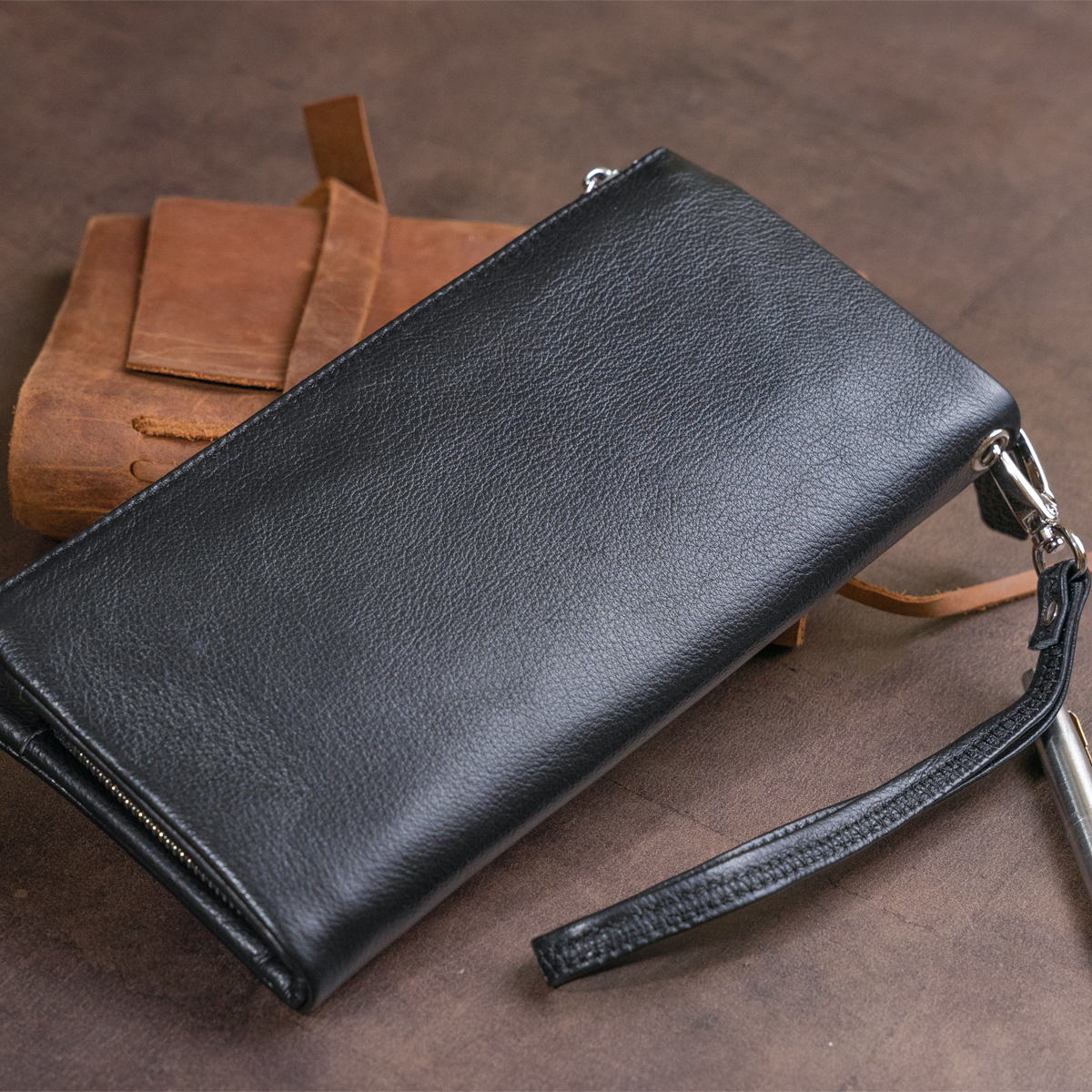 Кошелек кожаный St Leather 11320 черный фото9
