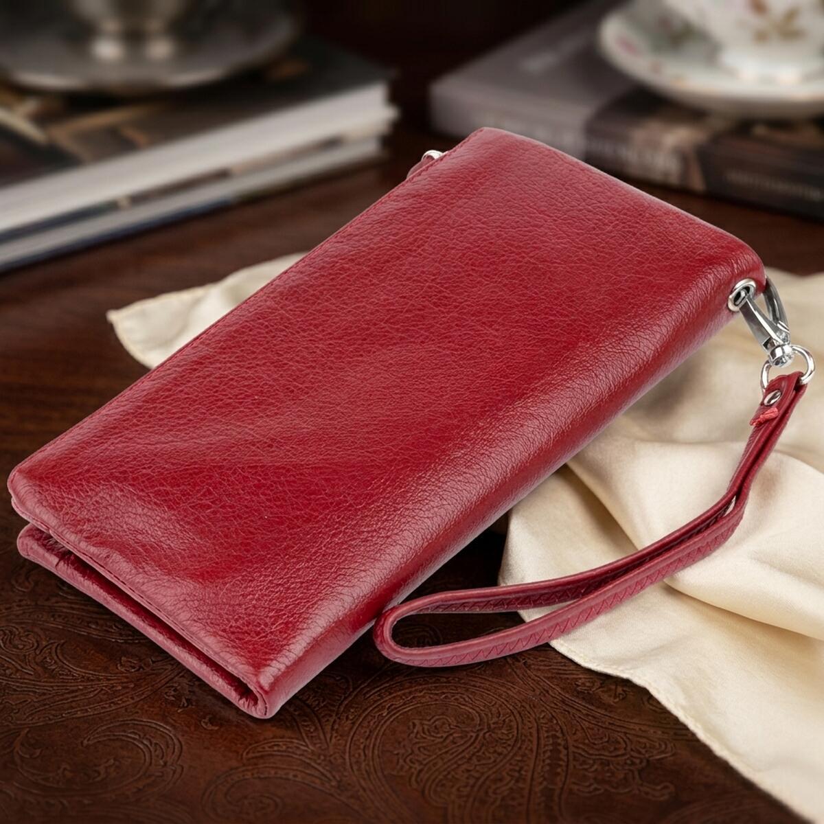 Кошелек женский кожаный St Leather 11321 бордовый фото4