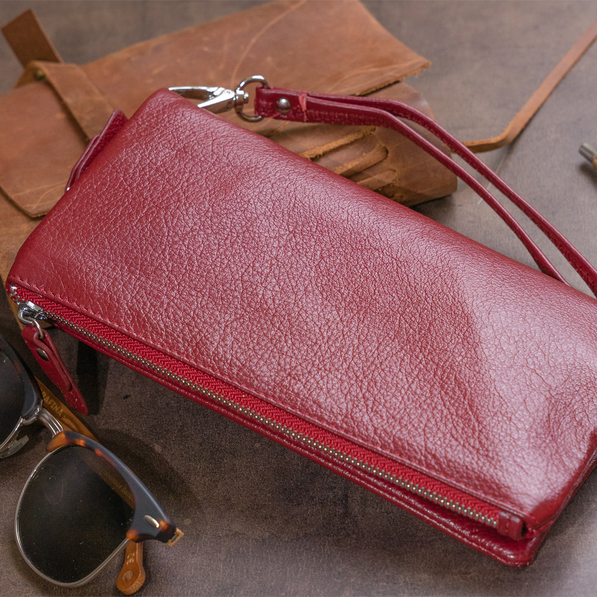 Кошелек женский кожаный St Leather 11321 бордовый фото13