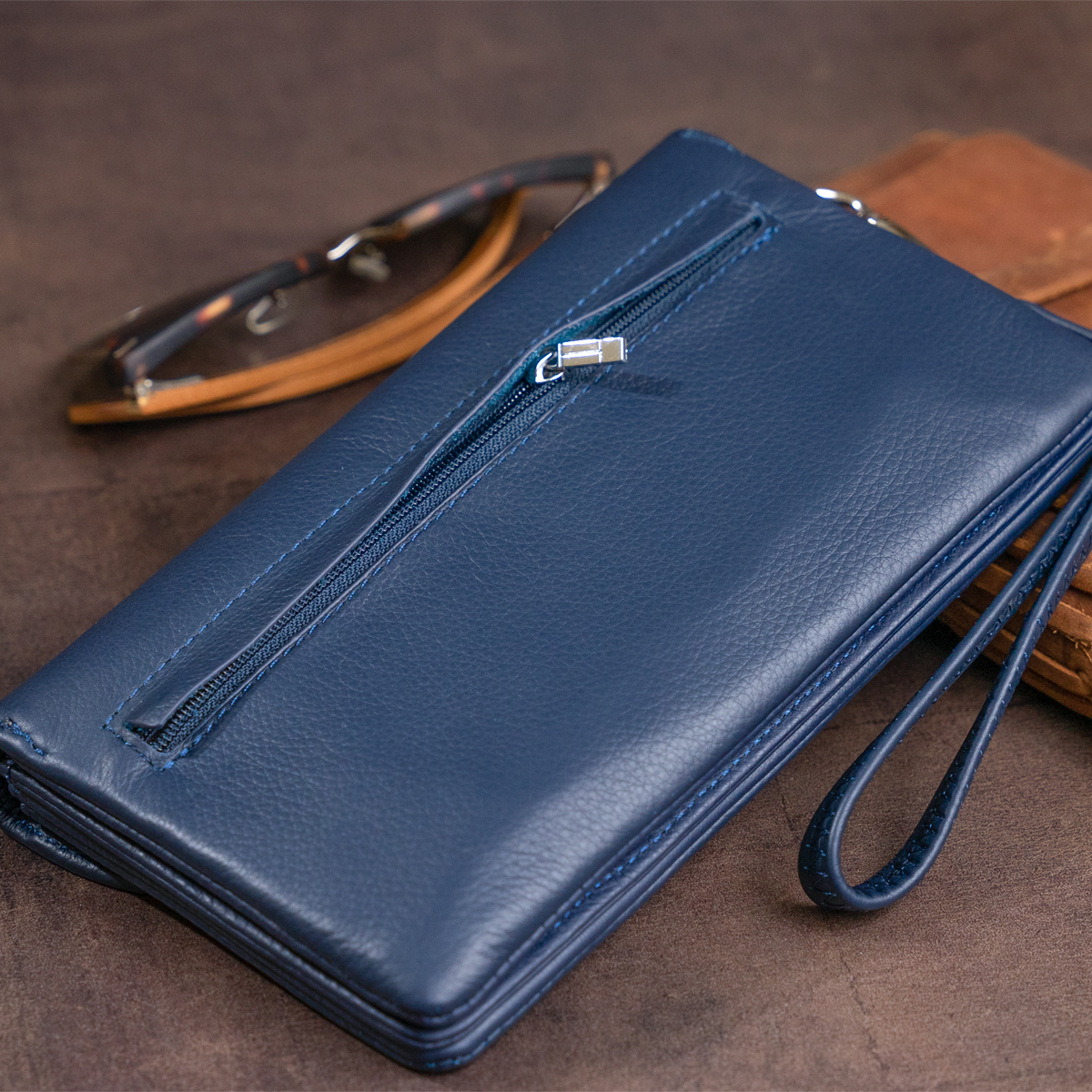 Кошелек женский кожаный St Leather 11325 синий фото16