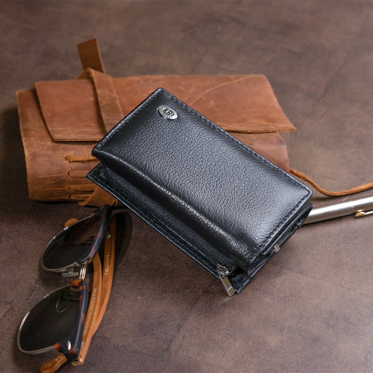 Кошелек кожаный St Leather 20422 черный фото15