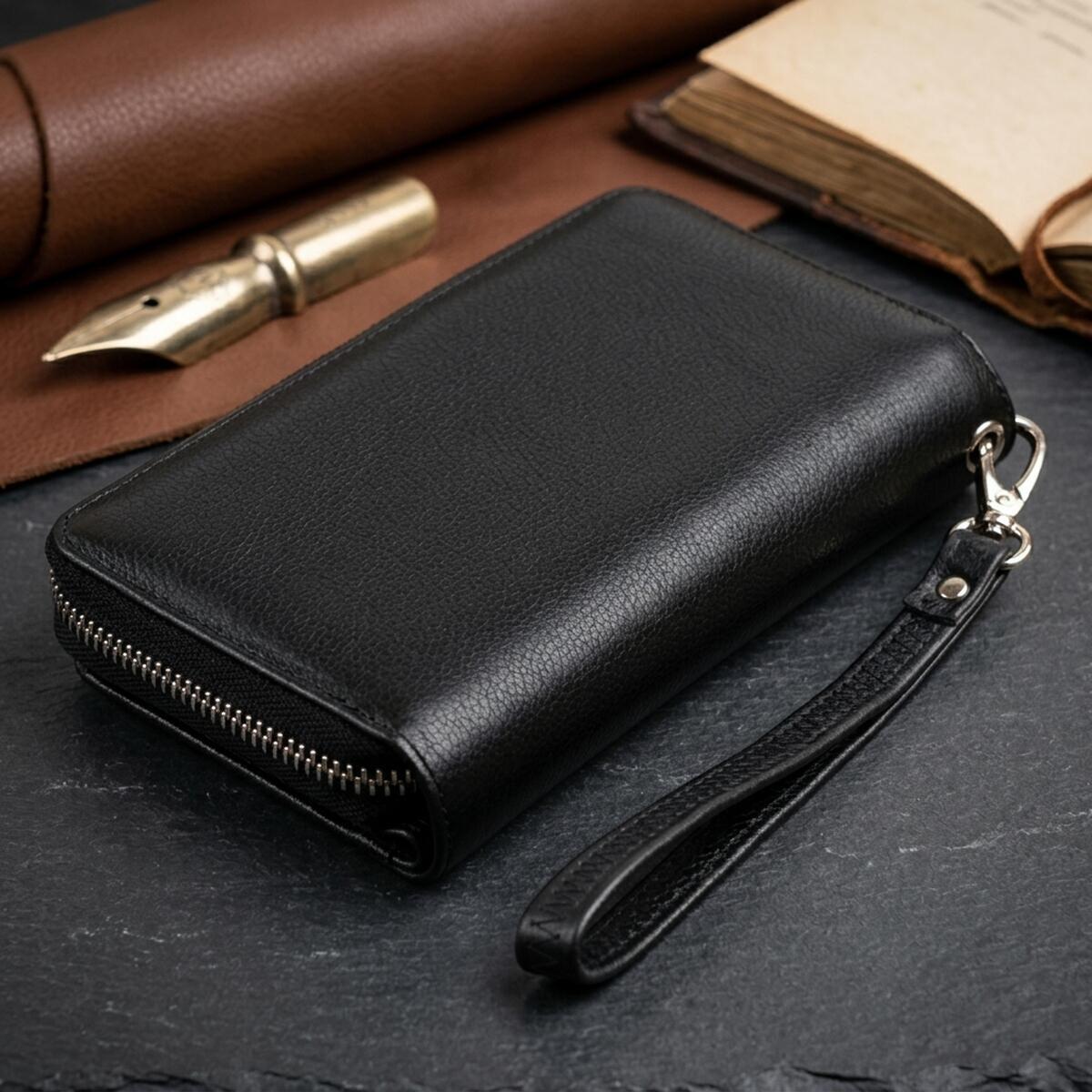Гаманець жіночий шкіряний St Leather 20432 чорний фото4