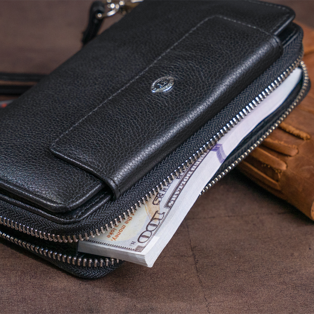 Гаманець жіночий шкіряний St Leather 20432 чорний фото14