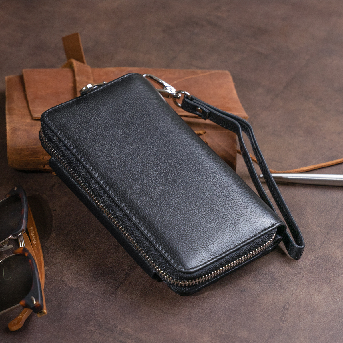 Гаманець жіночий шкіряний St Leather 20432 чорний фото16