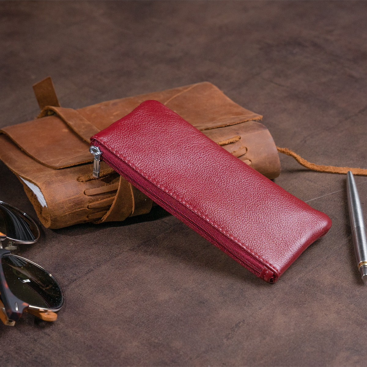 Гаманець жіночий шкіряний St Leather 19371 бордовий фото9
