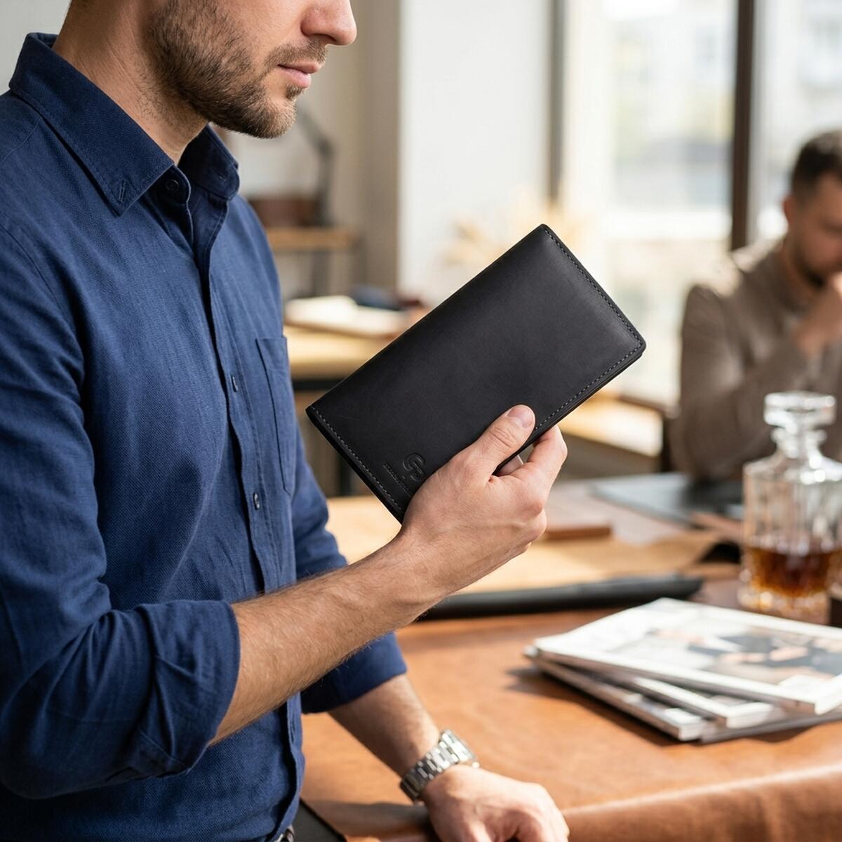 Гаманець чоловічий шкіряний Grande Pelle 19390 чорний фото2