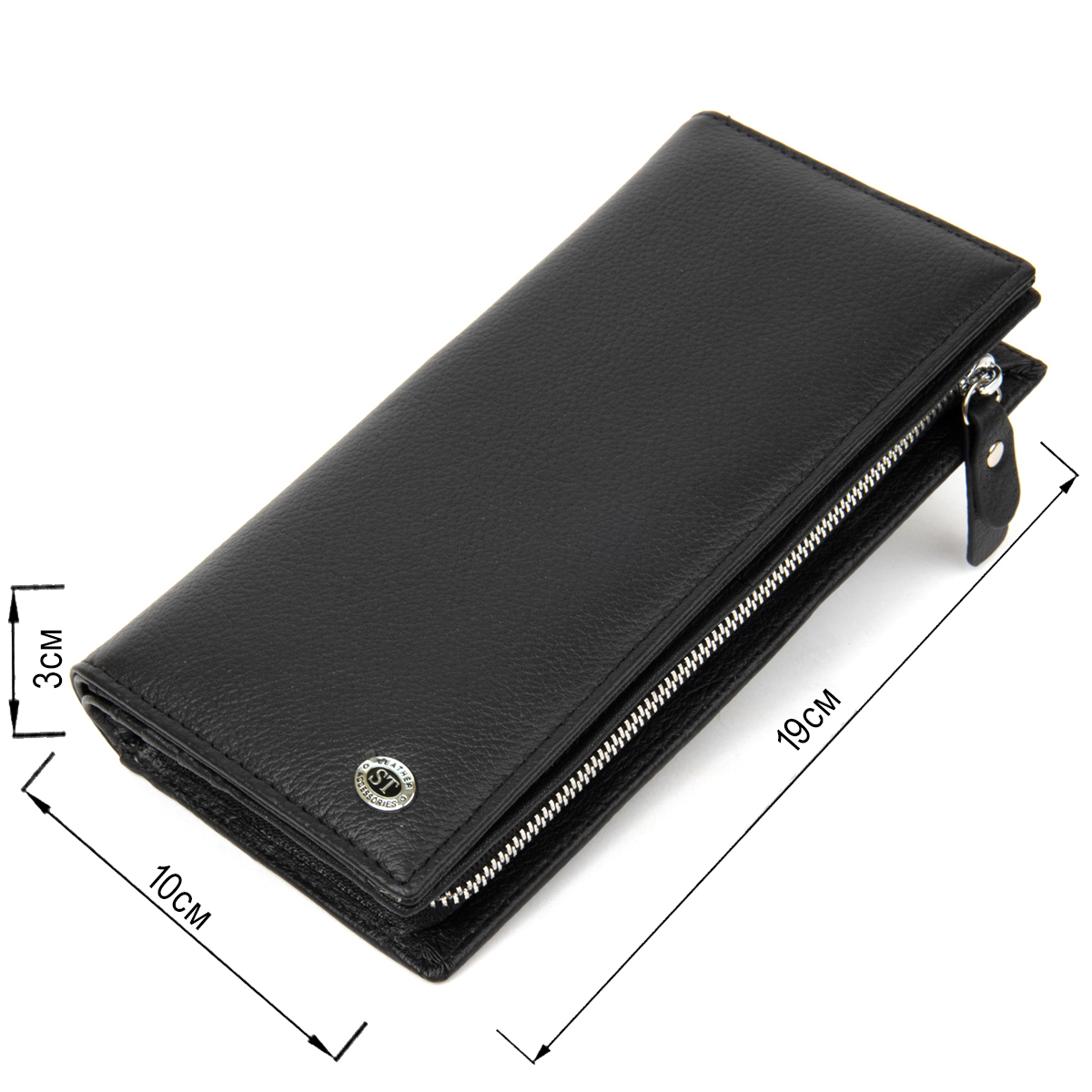 Гаманець шкіряний St Leather 11511 чорний фото7
