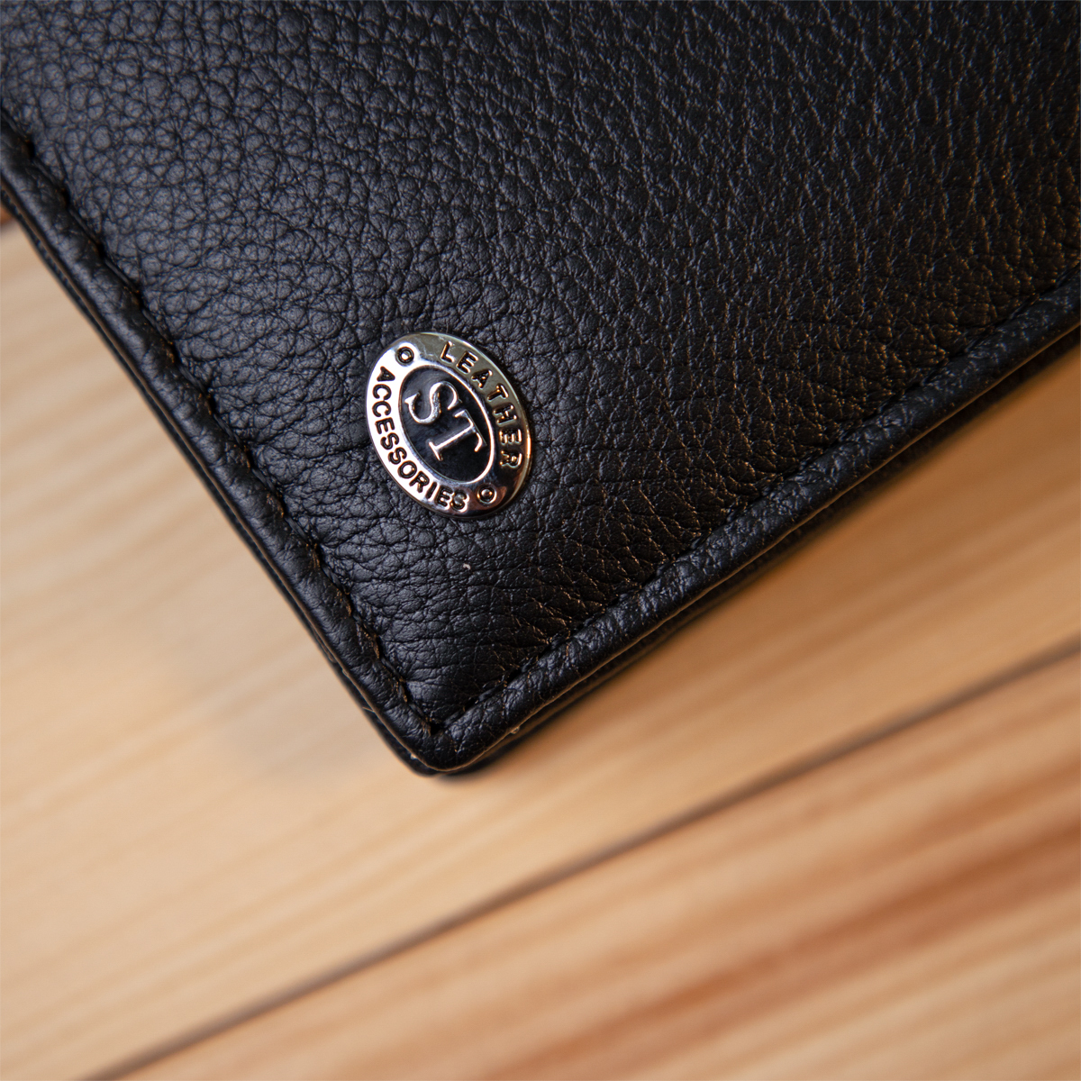 Гаманець шкіряний St Leather 11511 чорний фото14