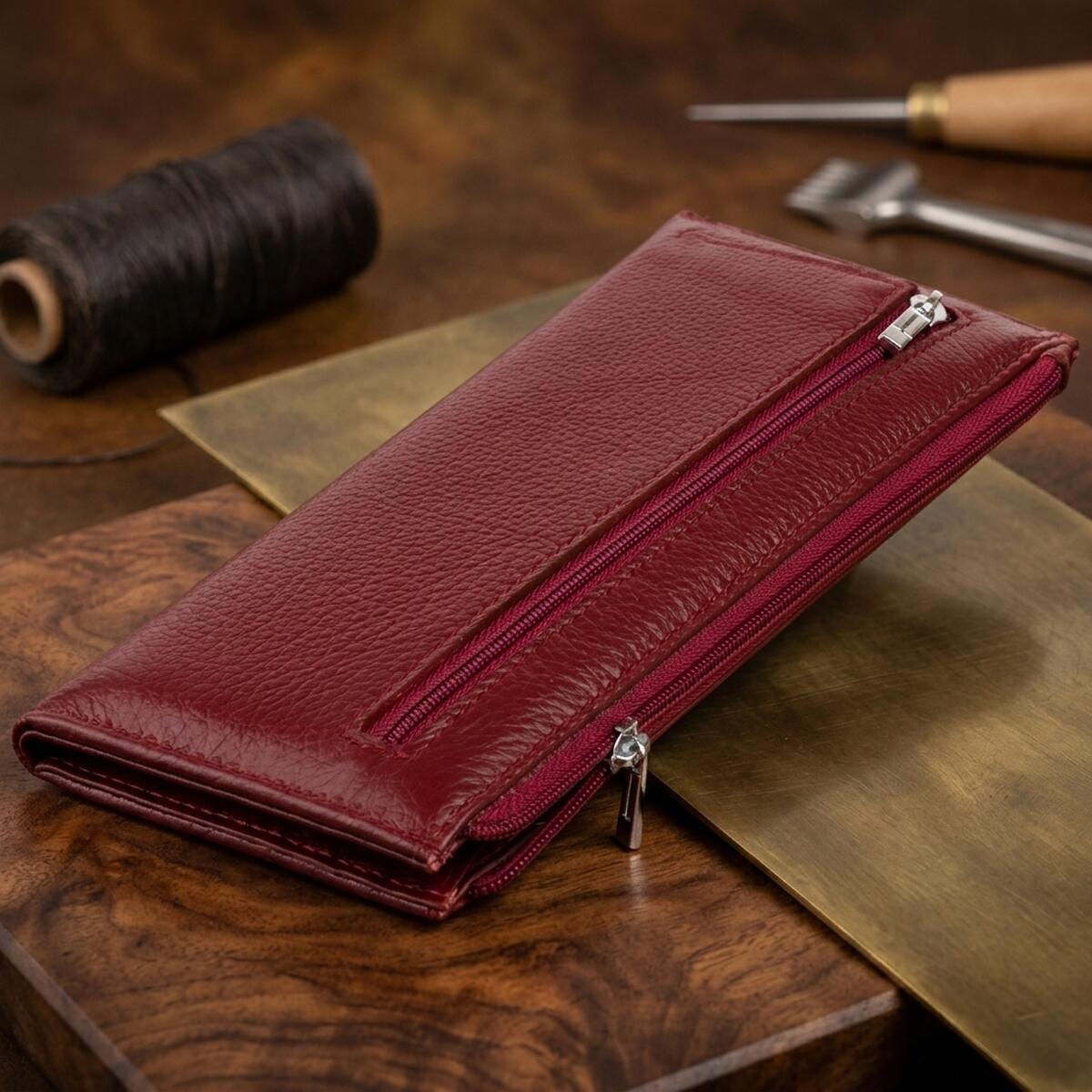 Кошелек женский кожаный St Leather 14295 бордовый фото4