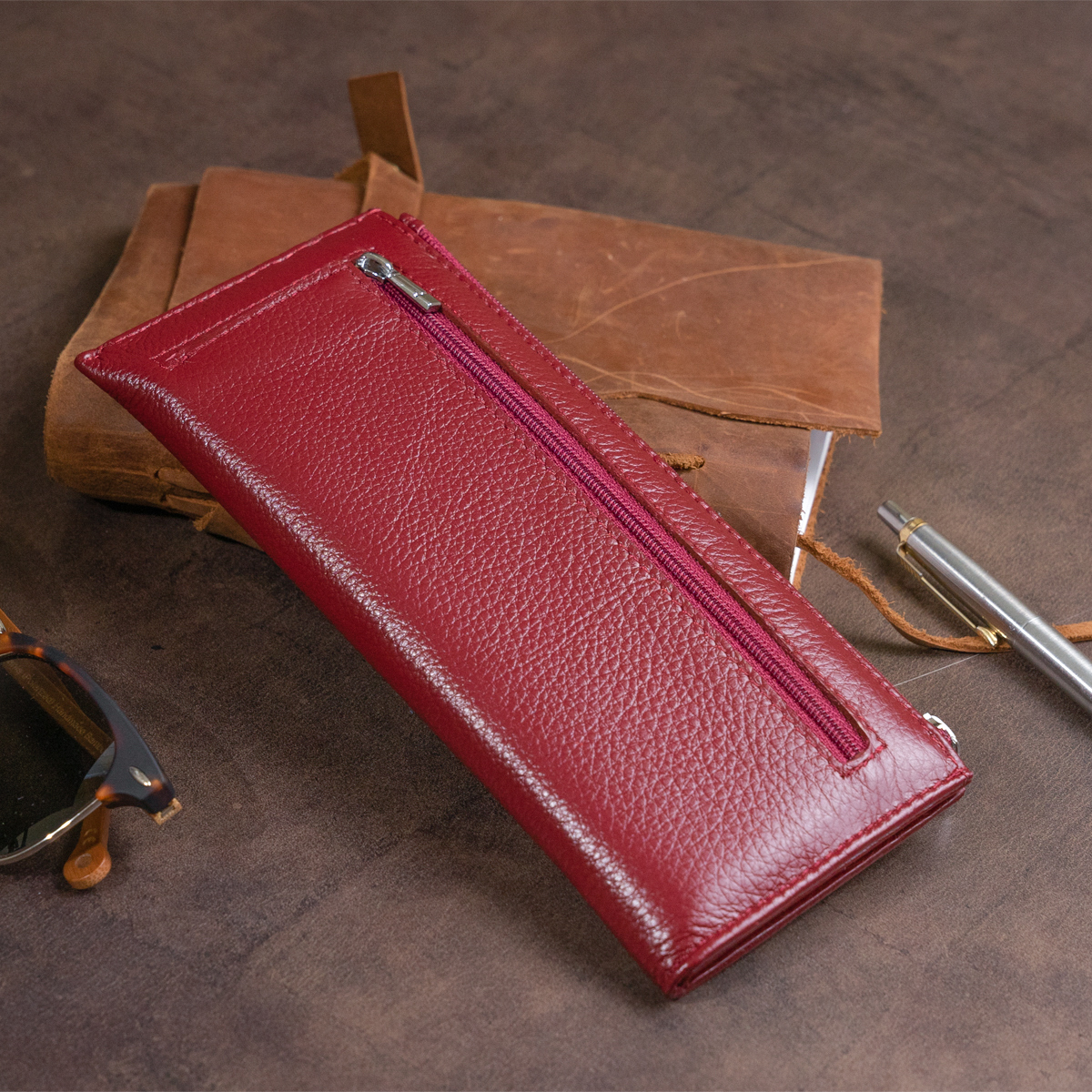 Кошелек женский кожаный St Leather 14295 бордовый фото13