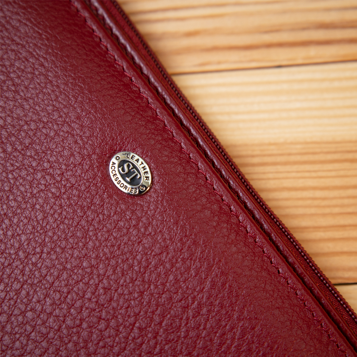 Гаманець жіночий шкіряний St Leather 11519 темно-червноий фото14
